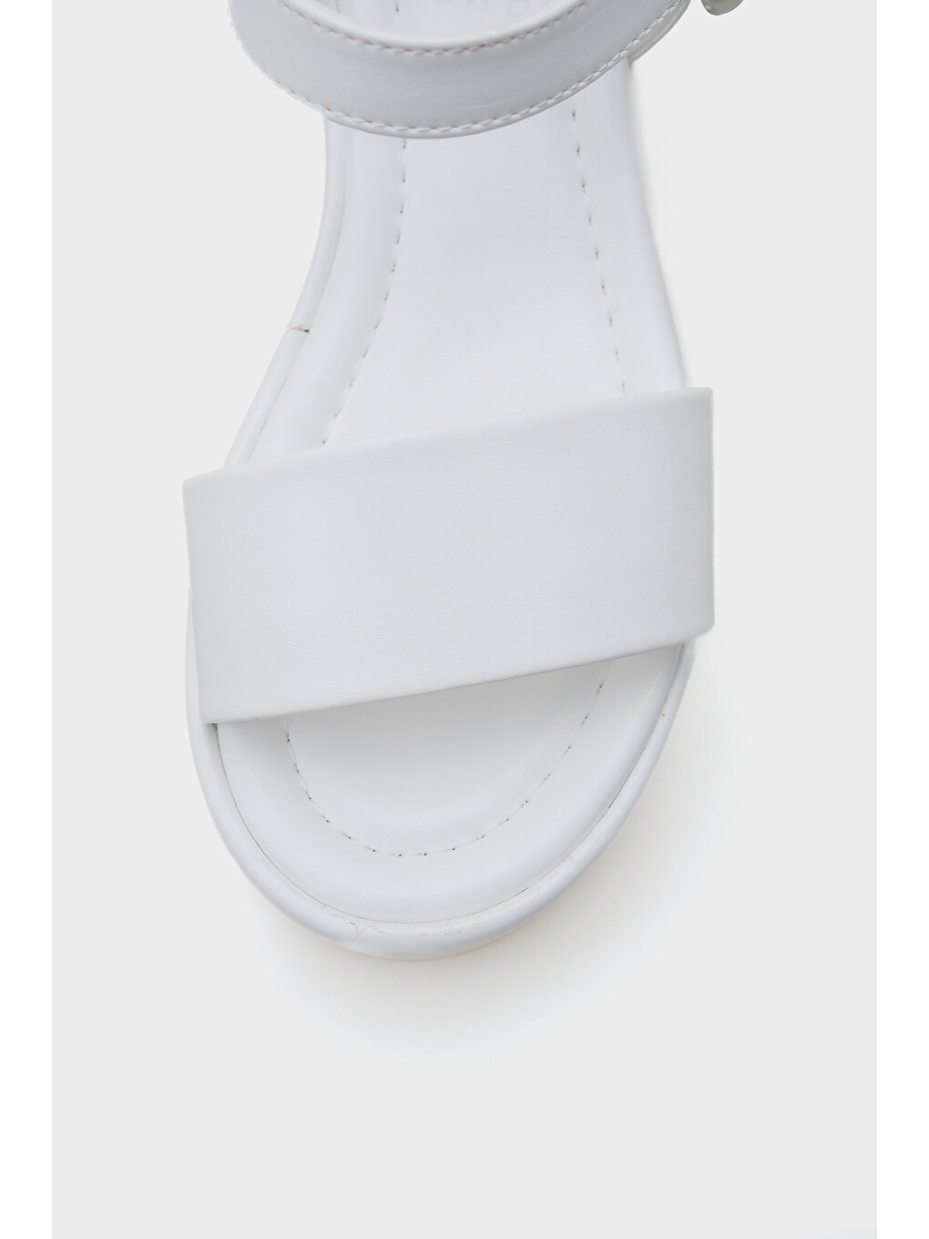 Beyaz Donna Platform Tek Bantlı Kadın Sandalet-2
