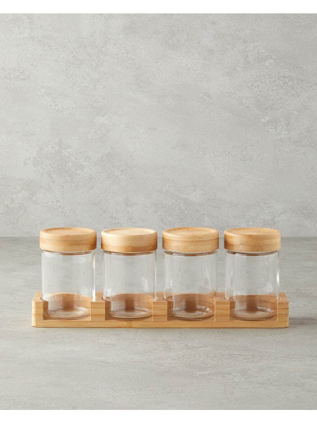 Renksiz Alina Cam 4'lü Baharatlik 200 ml Şeffaf