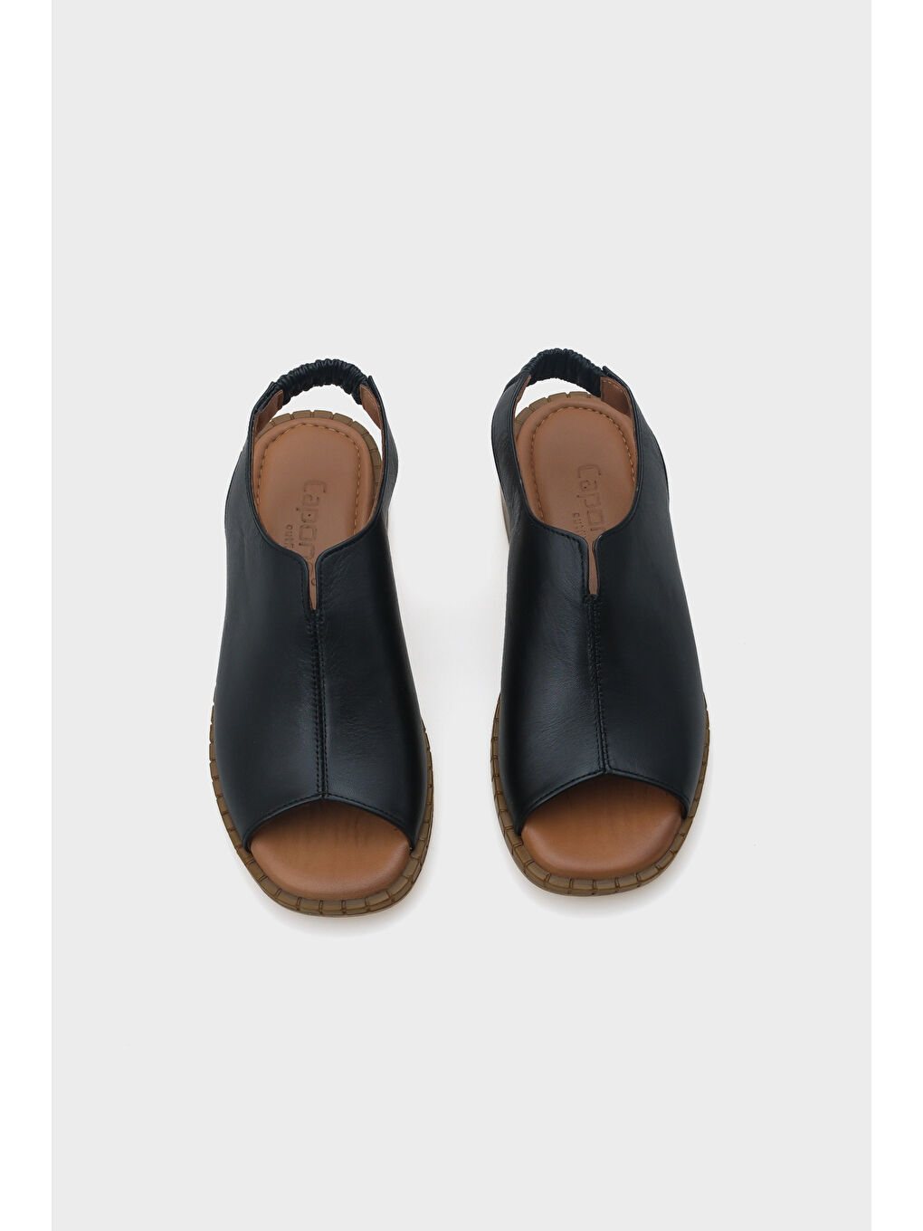 Siyah Ellissa Kısa Topuklu Tek Bant Deri Kadın Sandalet-5