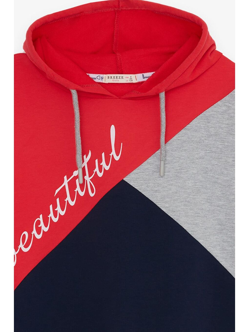 Kırmızı Kız Çocuk Eşofman Takımı Kapüşonlu Yazı Baskılı Narçiçeği (5 Yaş)-2