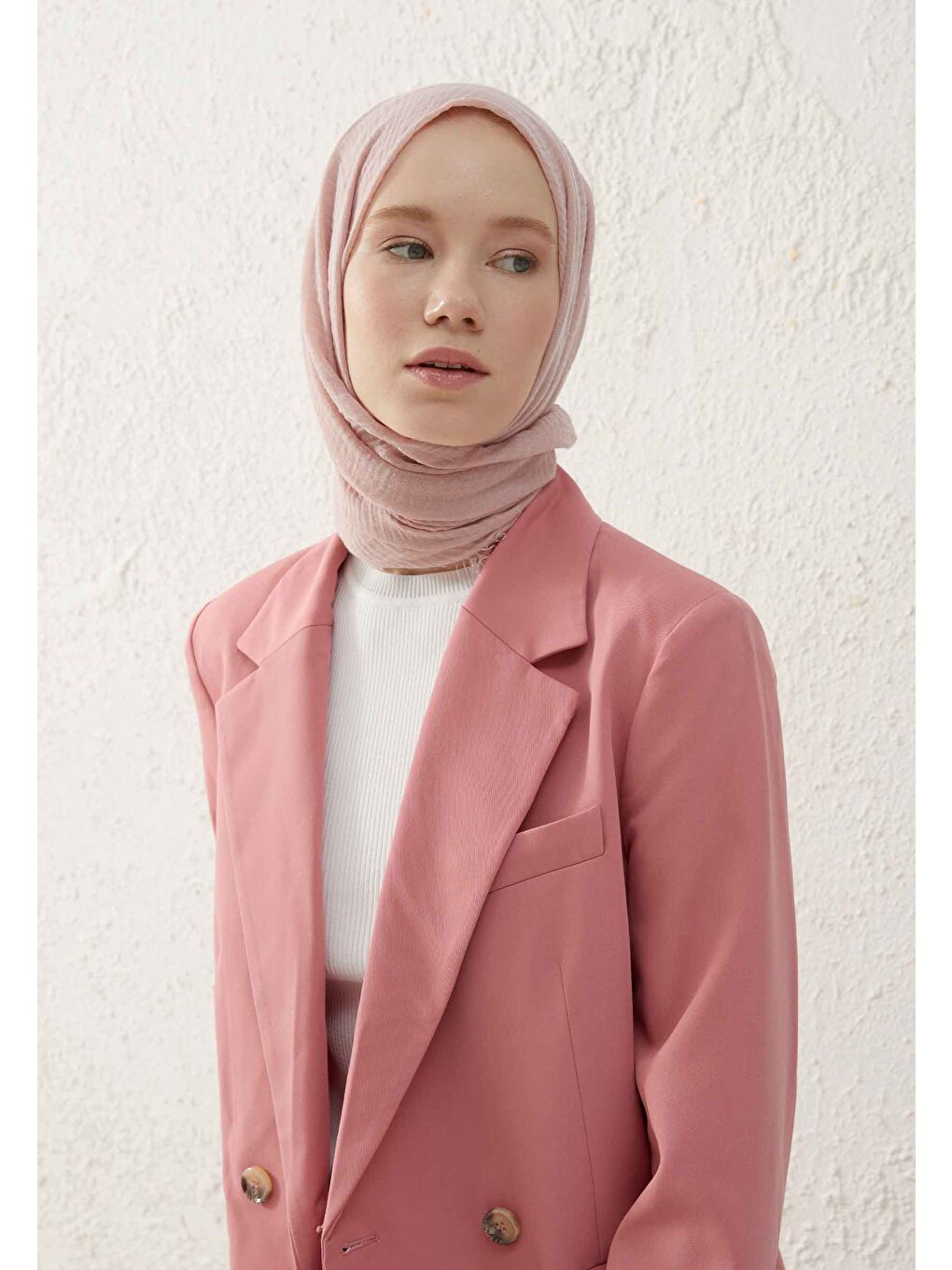 Pembe Bürümcük Şal Pudra