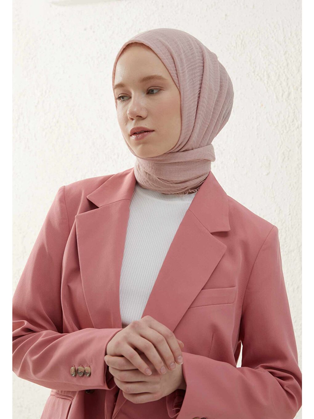 Pembe Bürümcük Şal Pudra-1