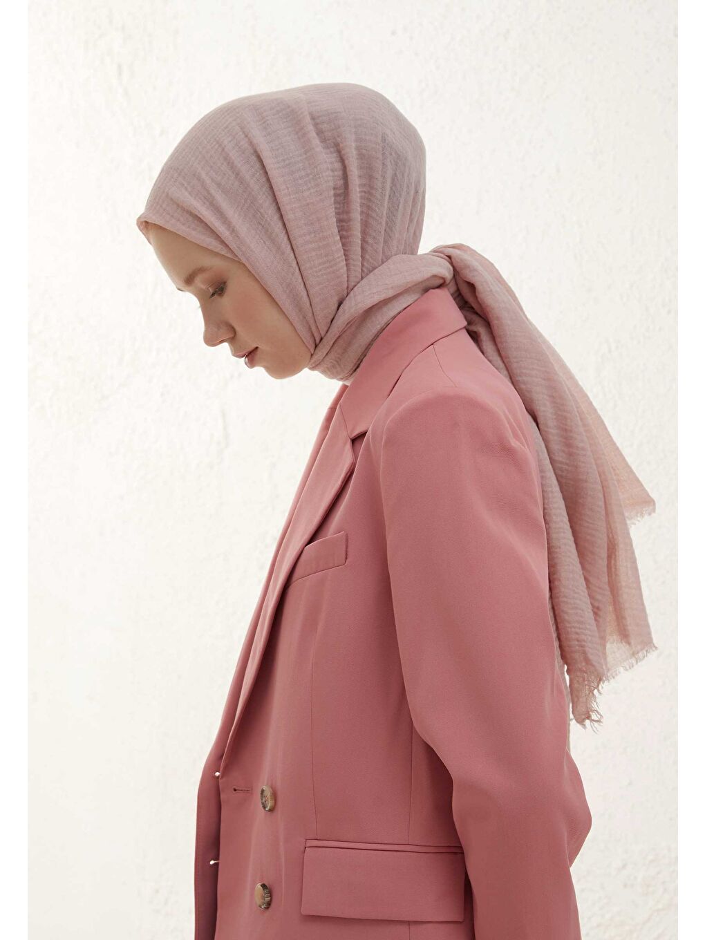 Pembe Bürümcük Şal Pudra-2