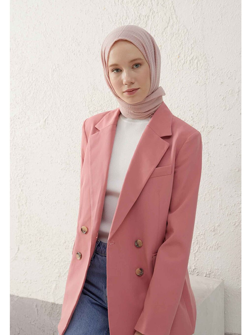 Pembe Bürümcük Şal Pudra-3