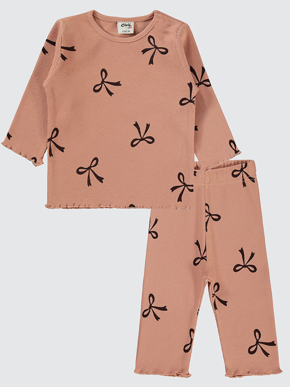 Pembe Baby Kız Bebek Takım 6-18 Ay Koyu Somon