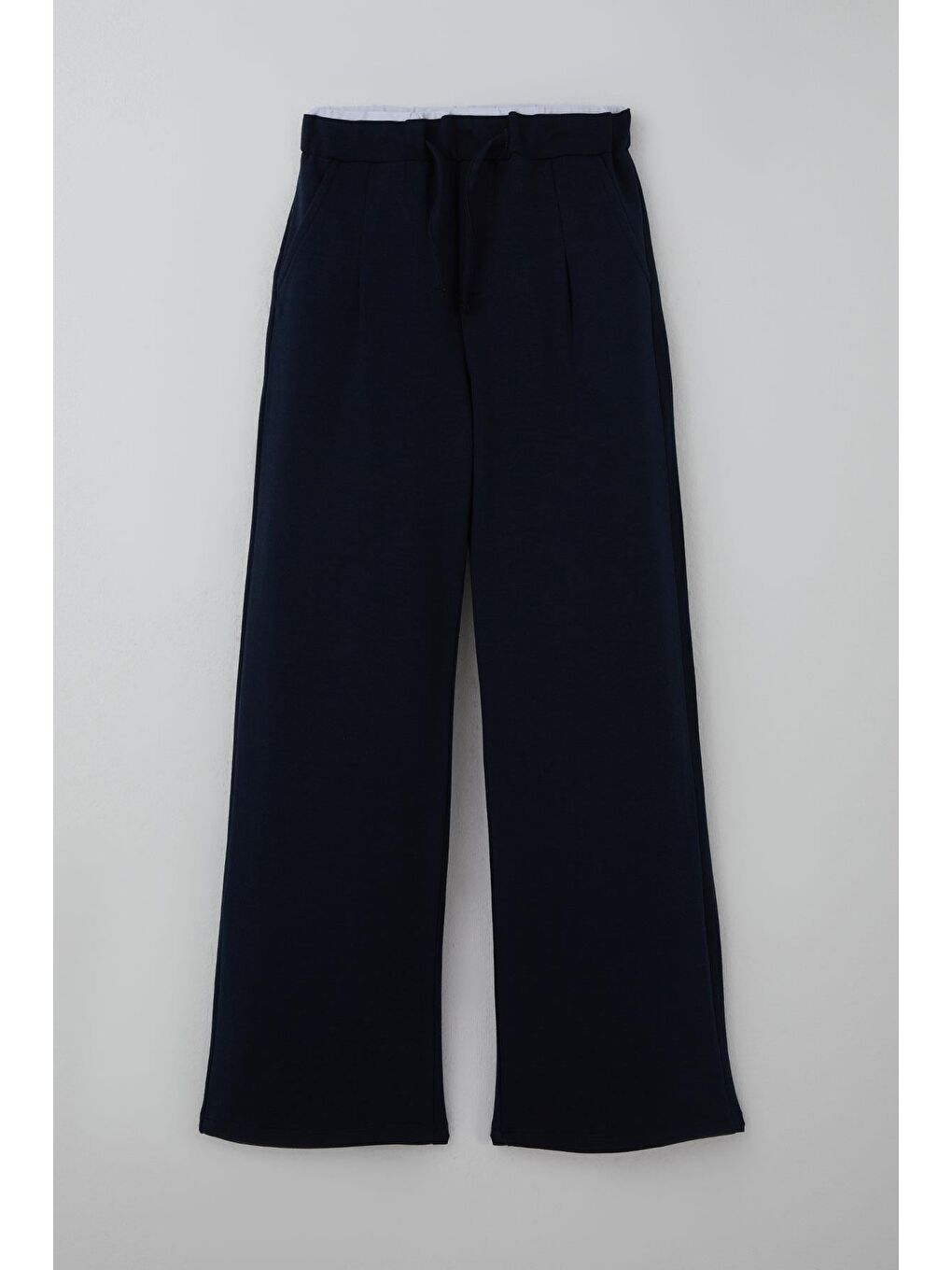 Kız Çocuk Eşofman Altı Bel Kısmı Lastik Detaylı Bağcıklı Cepli Lacivert (9-14 Yaş)