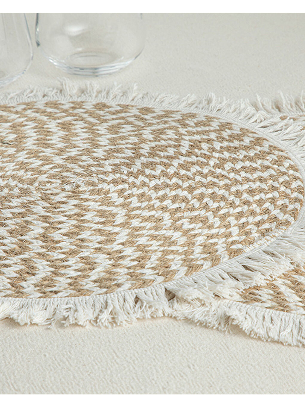 Ekru Rolena %50 Pamuk %50 Jüt 2'li Amerikan Servis 35 cm Krem-1