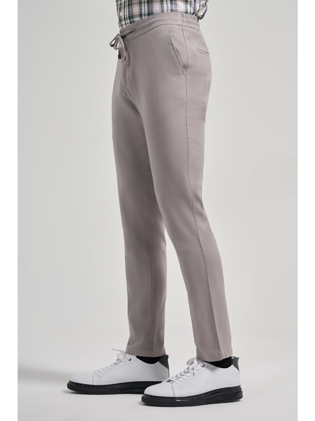 Bej Taş Rengi Pamuklu Yandan Cepli Casual Comfort Fit Jogger Pantolon 1003250110-2