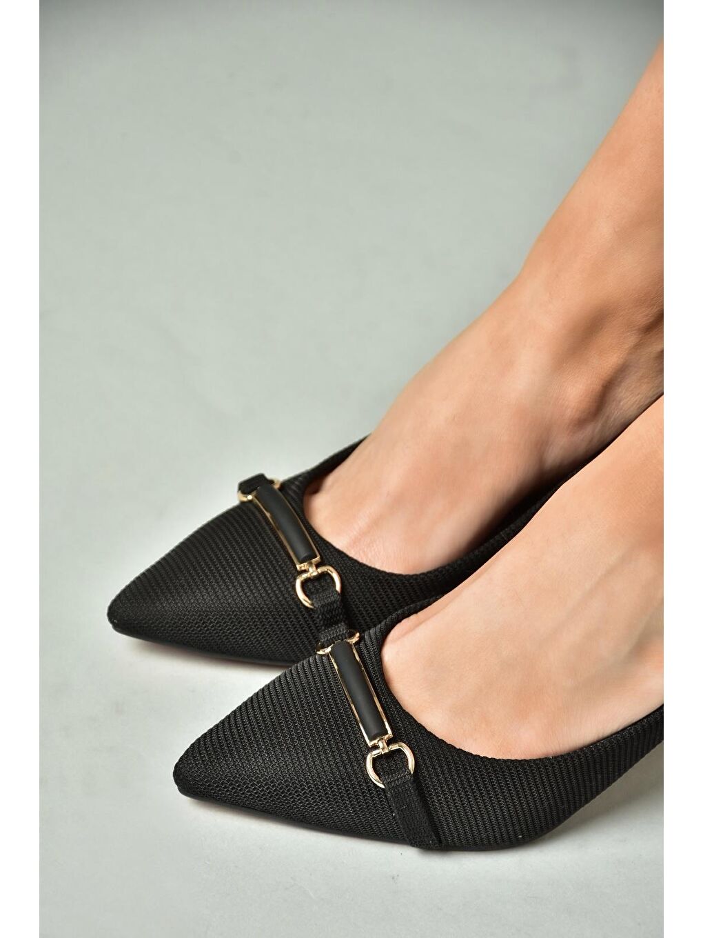 U6760374 Siyah Kadın Topuklu Ayakkabı-4