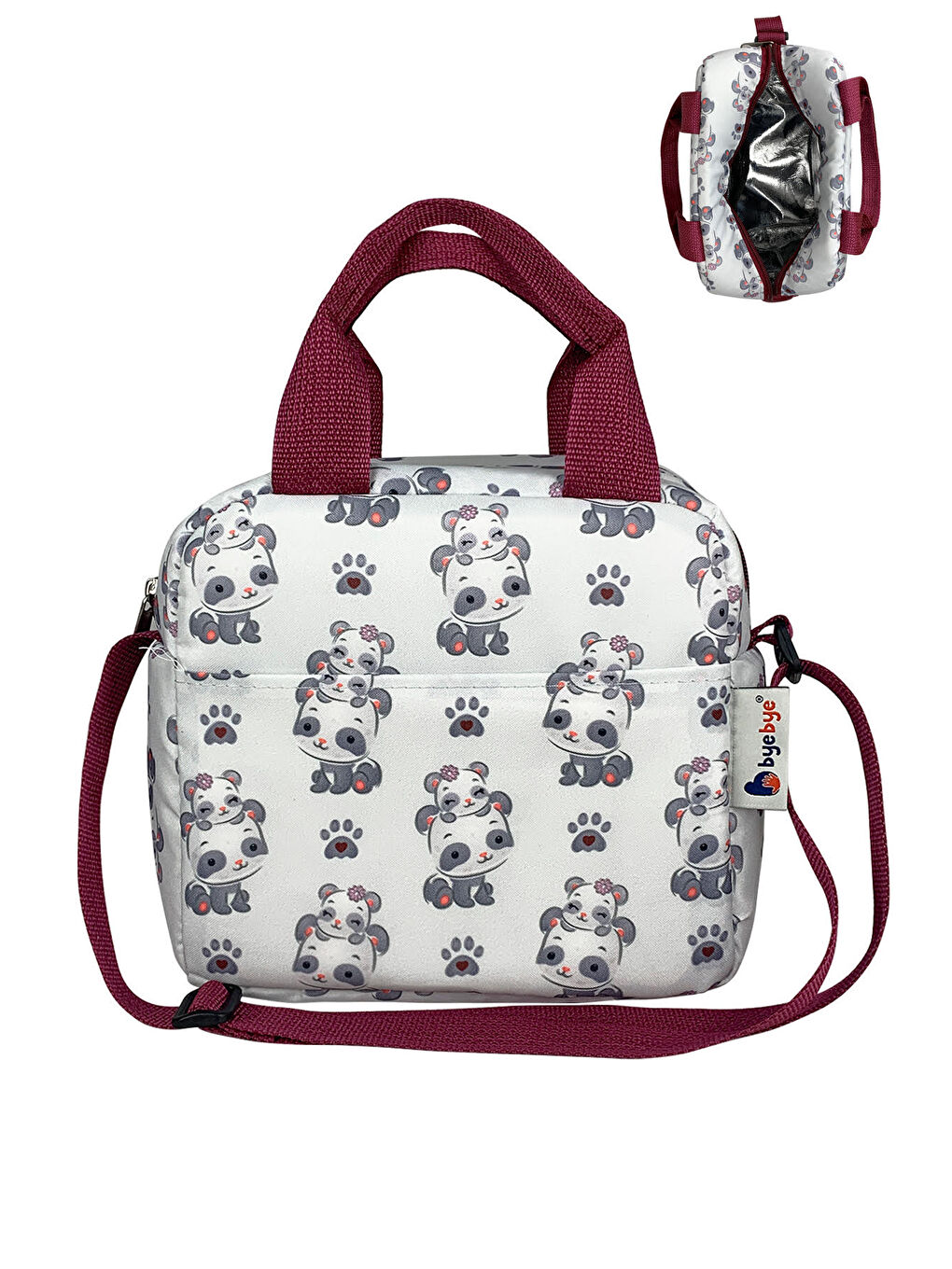 Bye Bye Lunch Omuz Askılı Beslenme Çantası ve Termos Yemek Taşıma Çantası Bordo