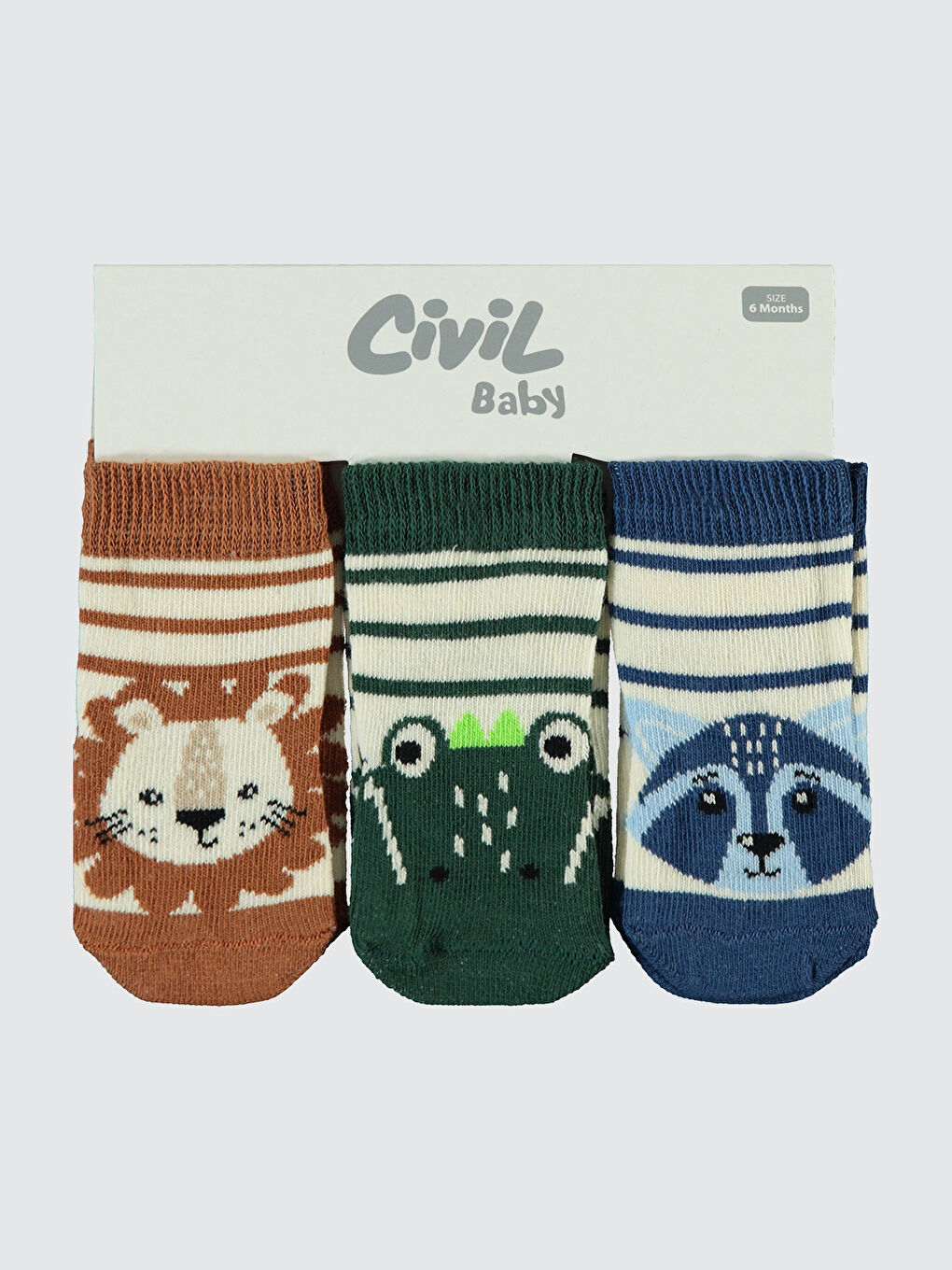 Baby Erkek Bebek 3'lü Çorap Set 6-18 Ay Yeşil-1