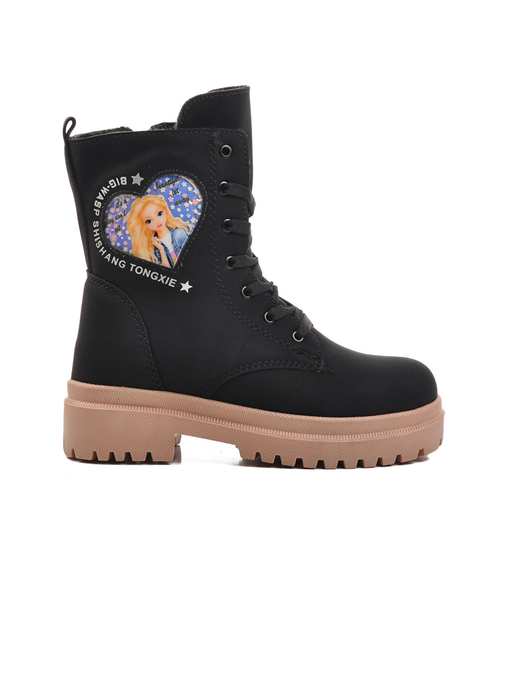 Siyah-Somon İçi Kürklü Kız Çocuk Bot Leonis F