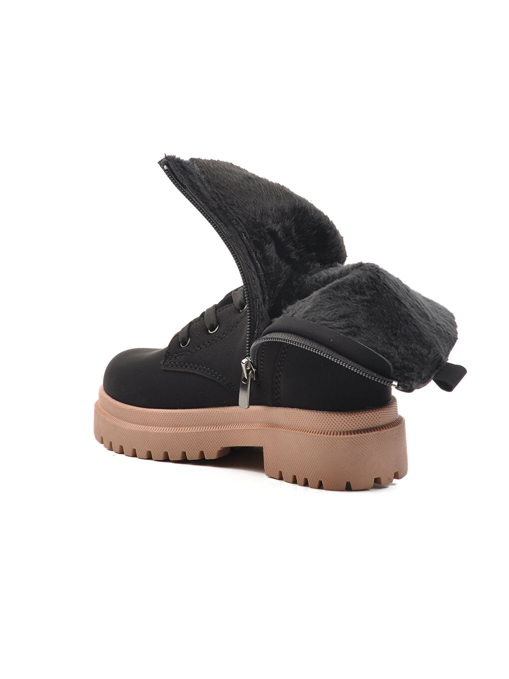 Siyah-Somon İçi Kürklü Kız Çocuk Bot Leonis F-3