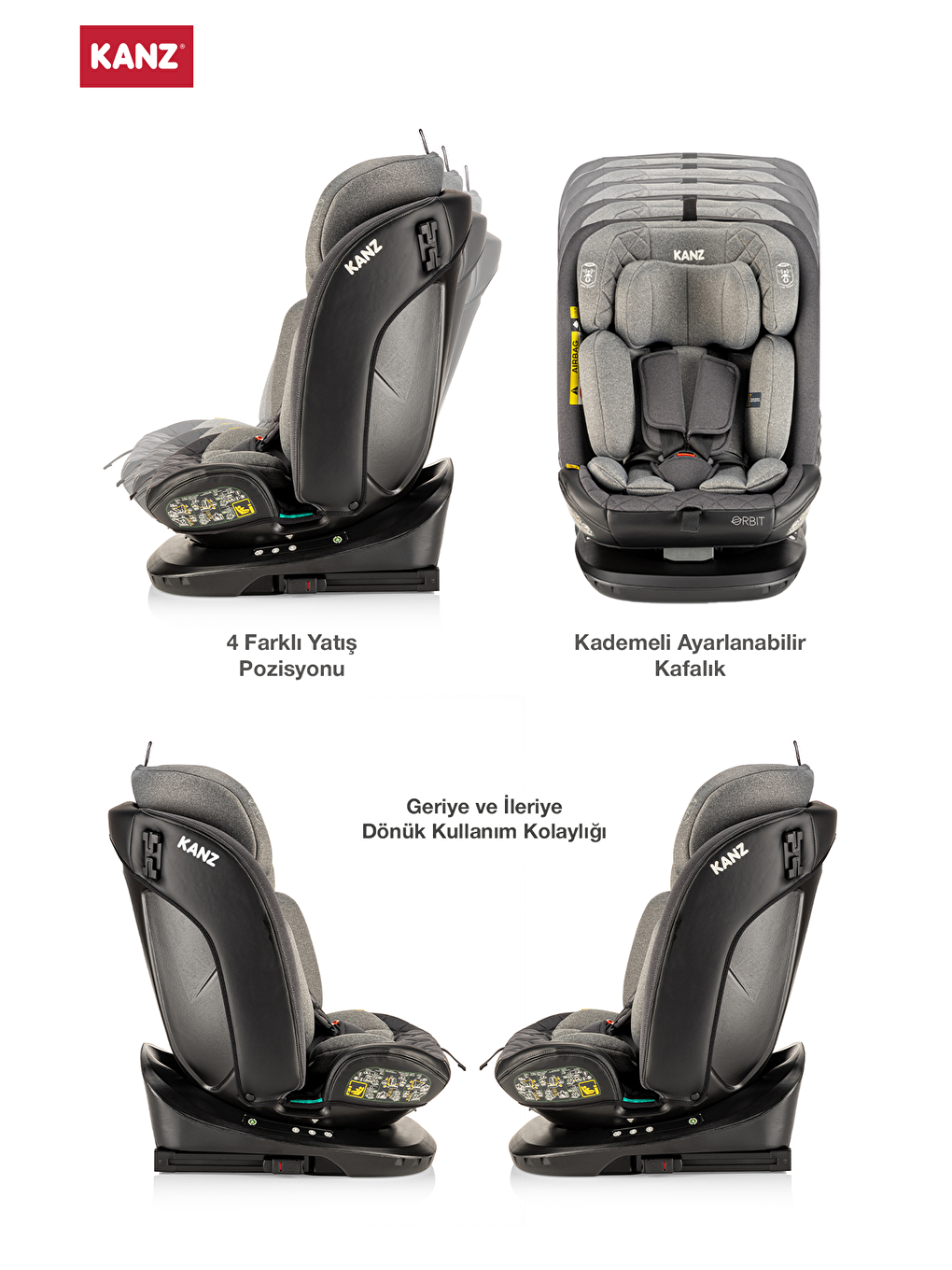Orbit I-Size Oto Koltuğu Gri-2