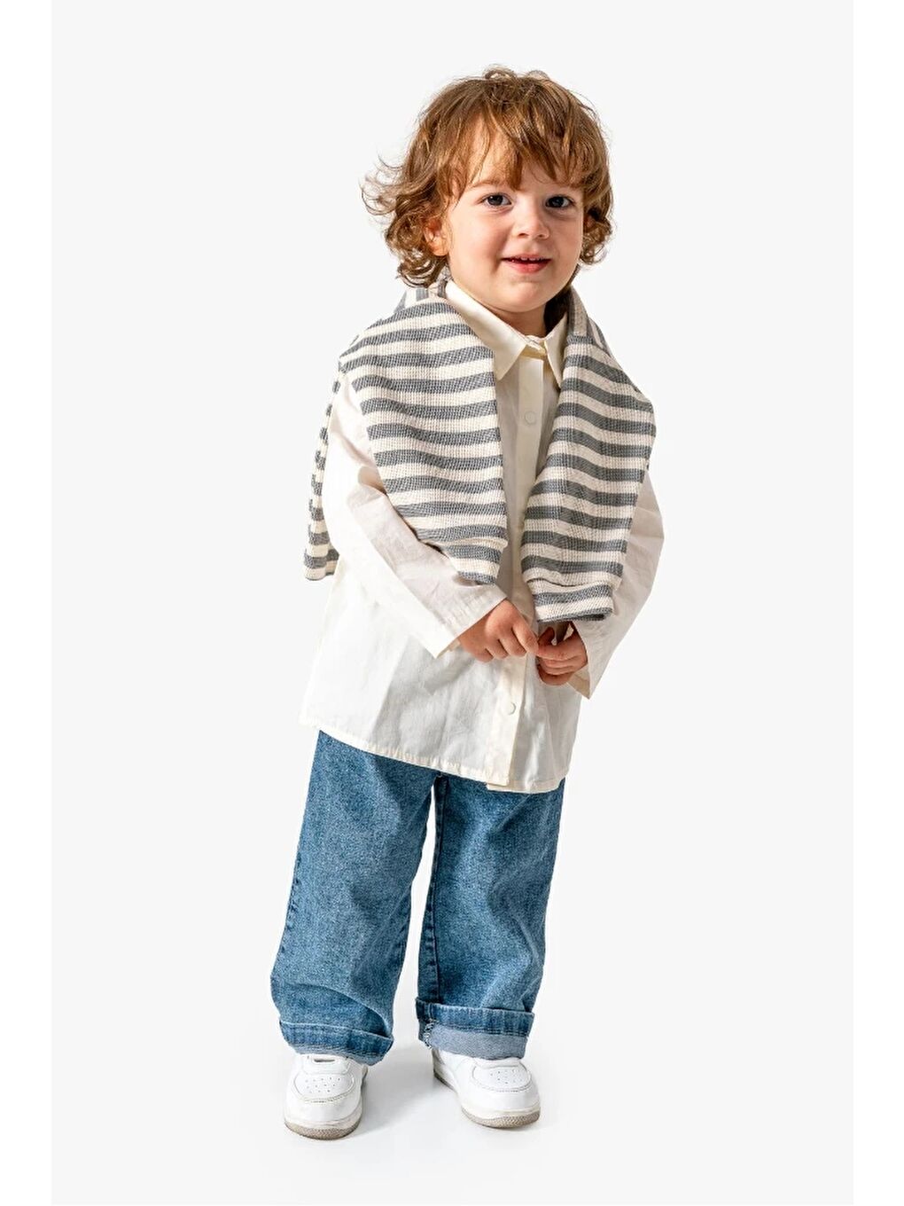 Gri Gömlek Sweat Pantolon Takımı 9071-2