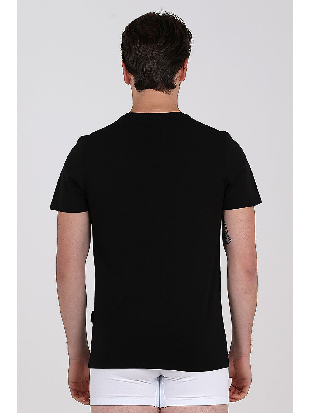 Siyah North Ice Black Serisi V Yaka Tişört-3