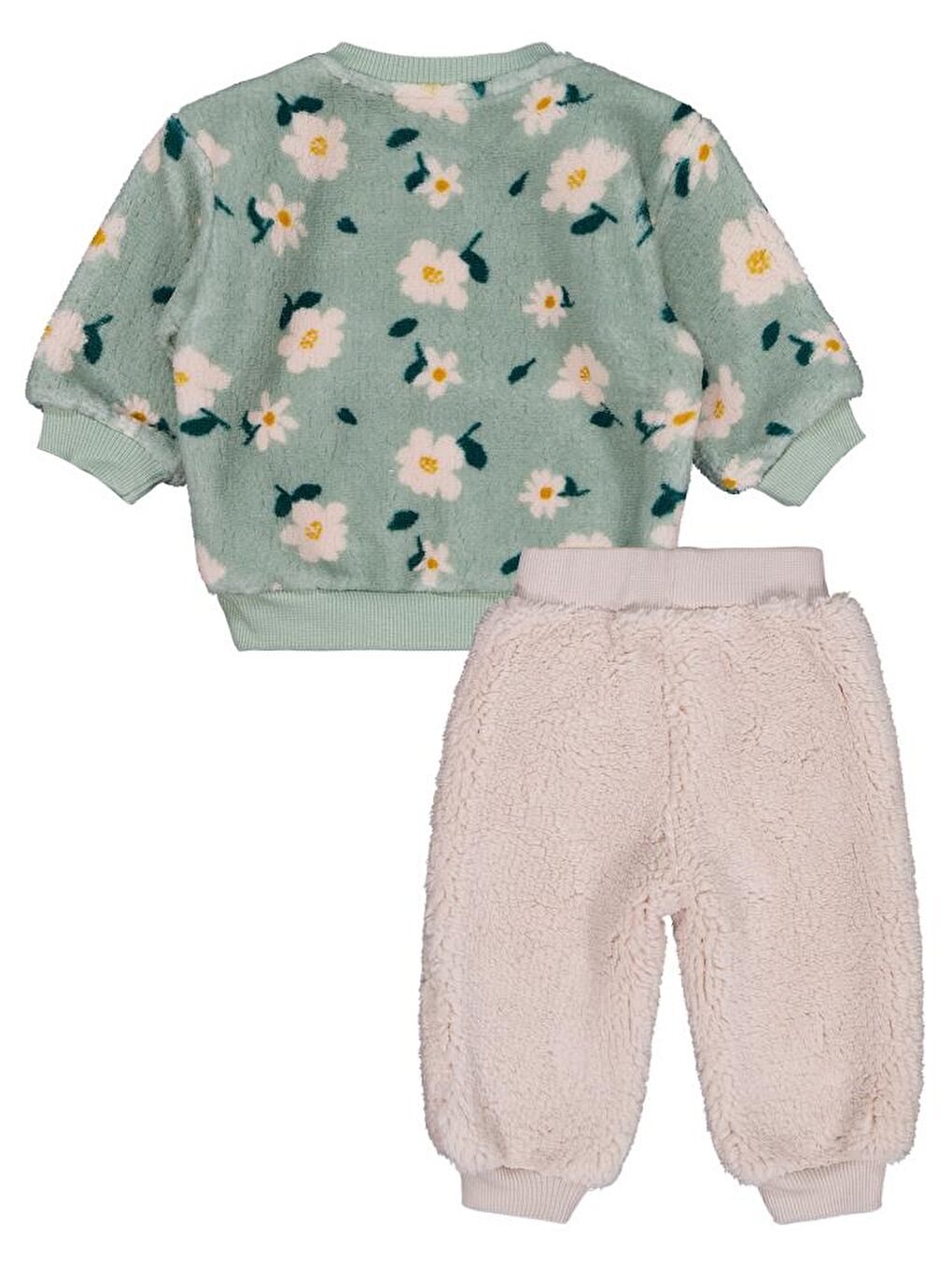Yeşil Baby Çiçek Baskılı Ve Nakışlı 6-18 Ay Takım-2