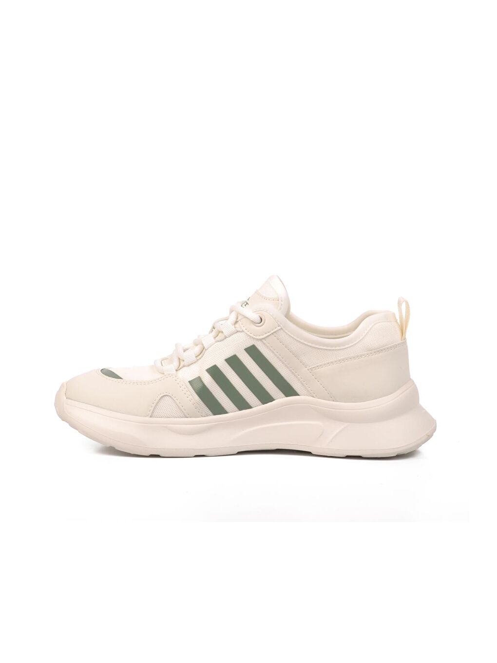 Beyaz Haki Kadın Sneaker 24Y337-1