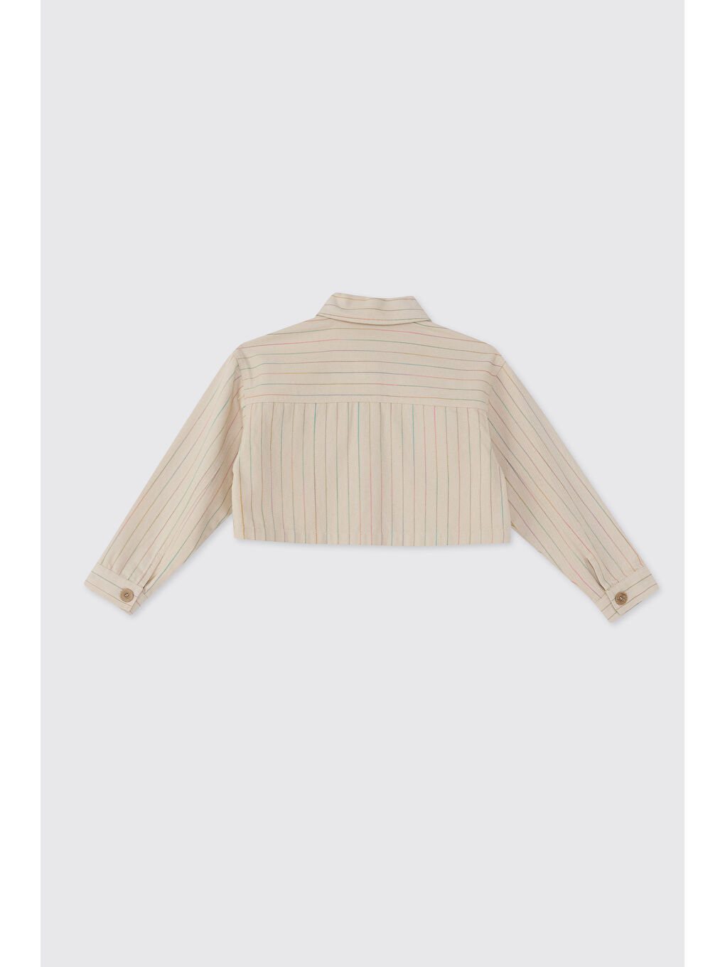 Kız Çocuk Çizgili Bej Ceket-1