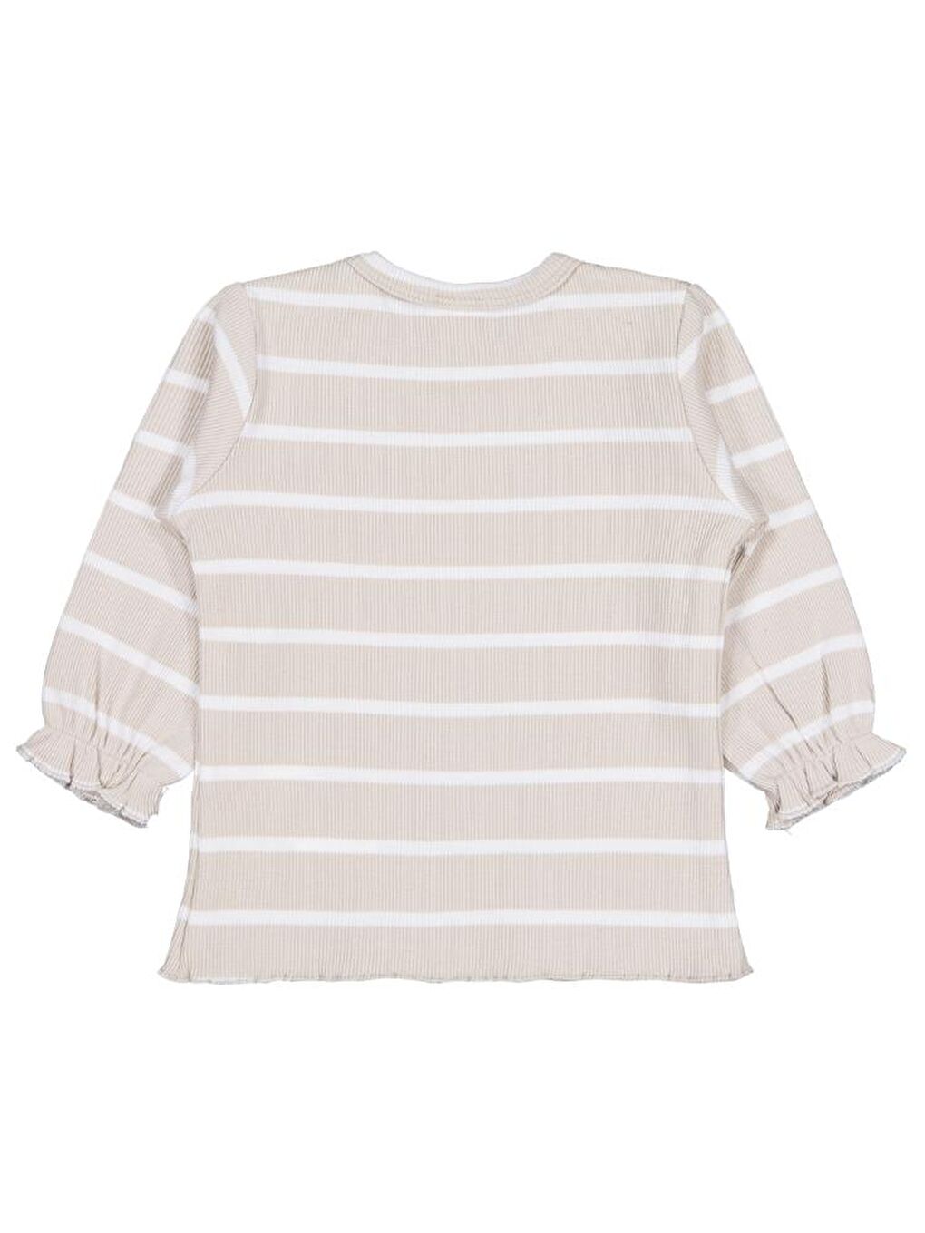 Bej Bebek Çizgili 6-18 Ay Sweatshirt-1