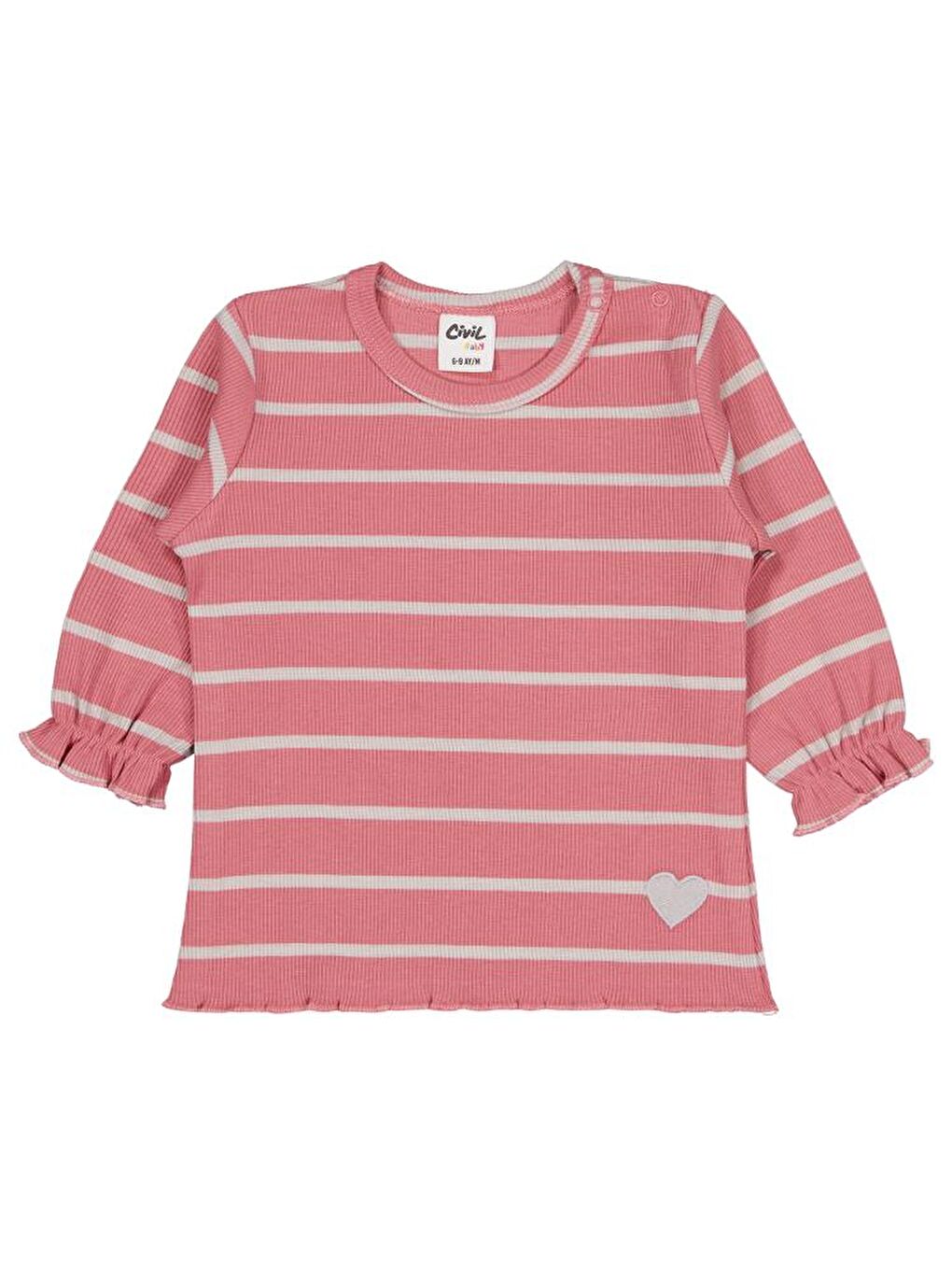 Kahverengi Bebek Çizgili 6-18 Ay Sweatshirt