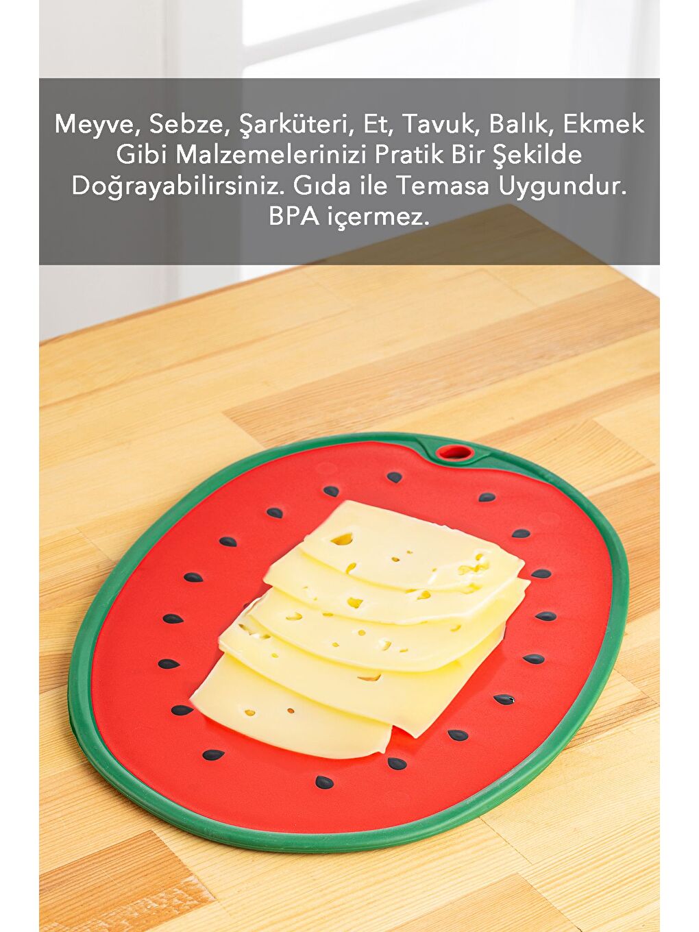 Kırmızı Meyve Sebze Kesme Doğrama Tahtası Meyve Şekilli Kesme Tahtası Esnek Kesim Tahtası Karpuz Motifli-2