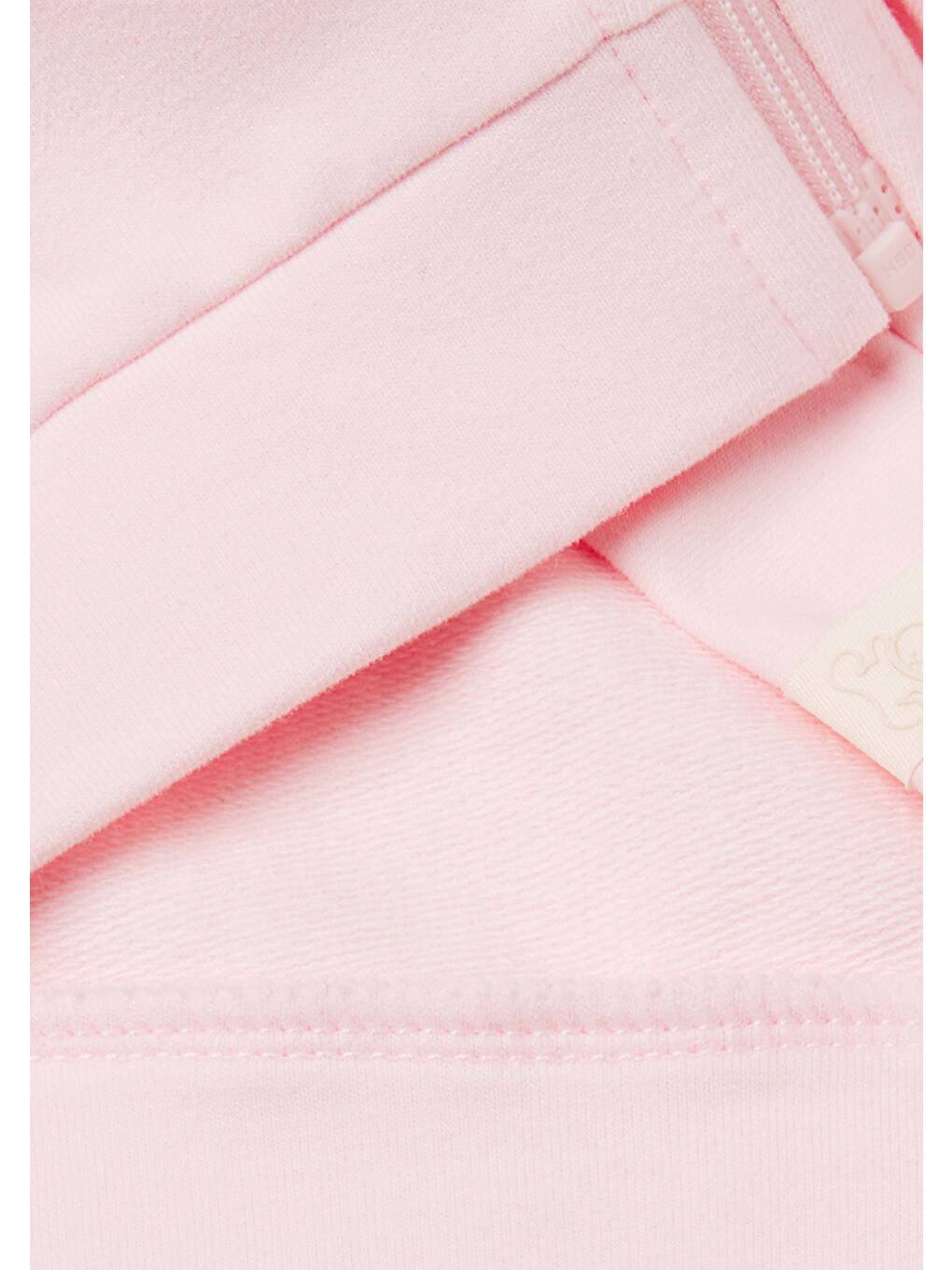 Bebek Pembe Logo Etiketli Fermuarlı Kulaklı Kapüşonlu Sweatshirt-2