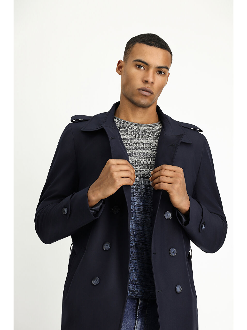 Lacivert Kruvaze Pardösü & Trençkot-1