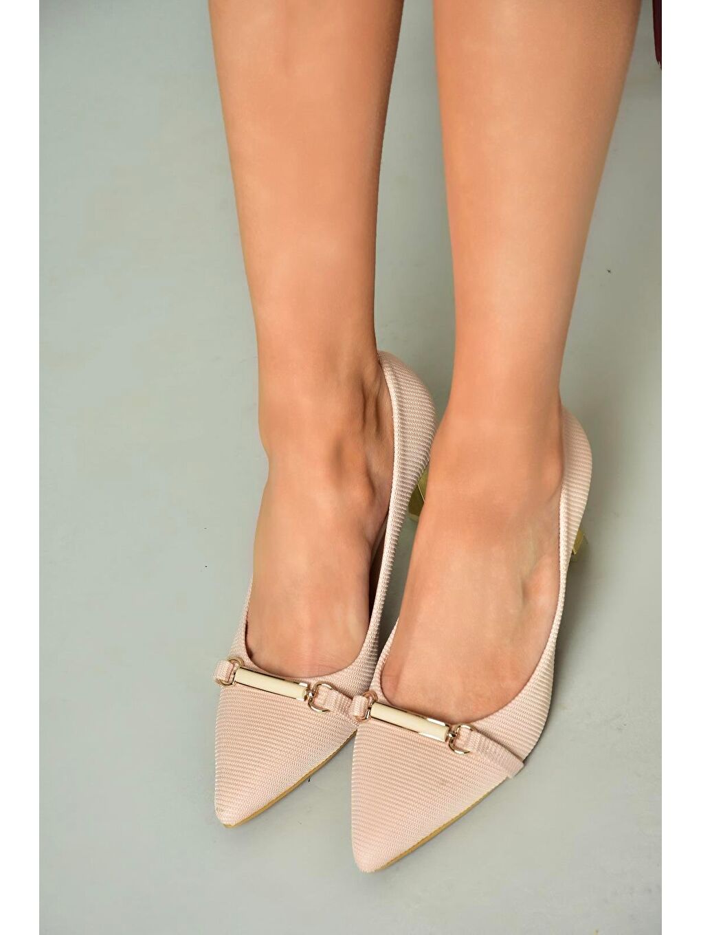 Bej U6760374 Ten Kadın Topuklu Ayakkabı-4