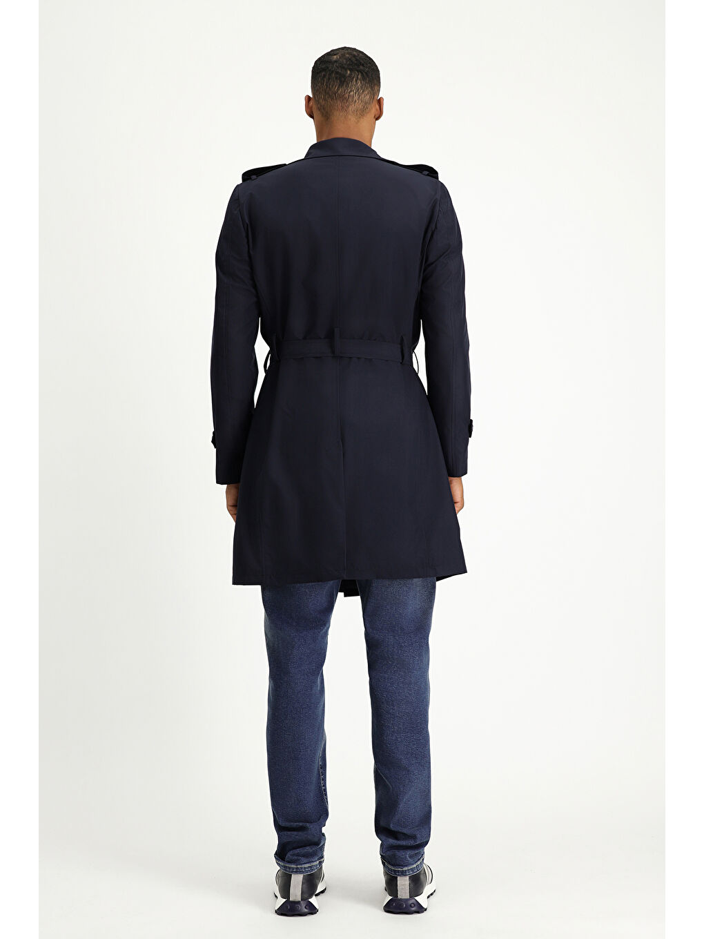 Lacivert Kruvaze Pardösü & Trençkot-4