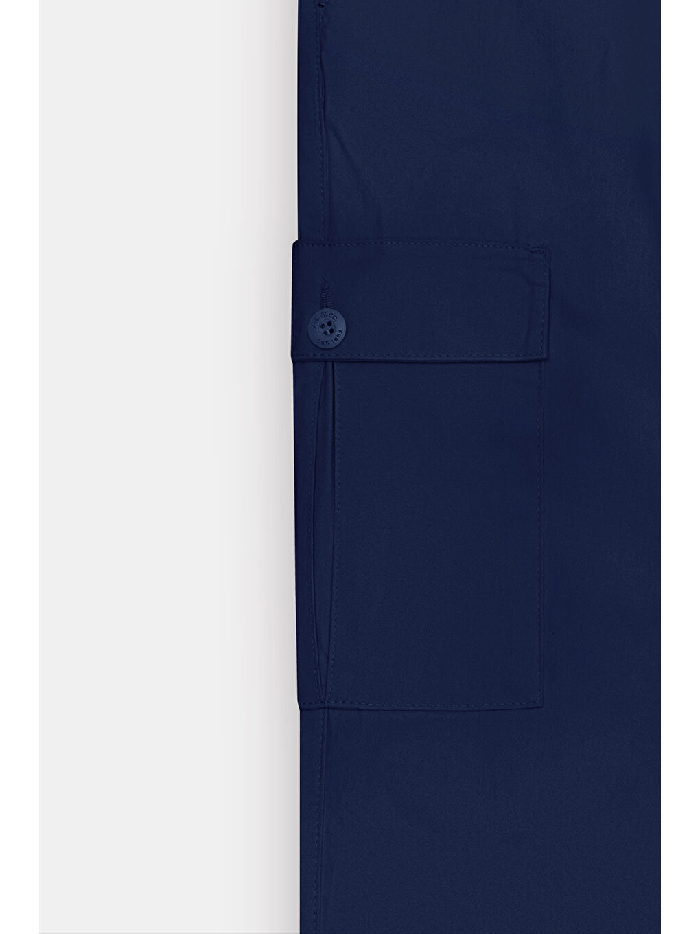 Erkek Lacivert Comfort Fit Rahat Kesim Pamuklu Esnek Yan Cepli Kargo Pantolon-8