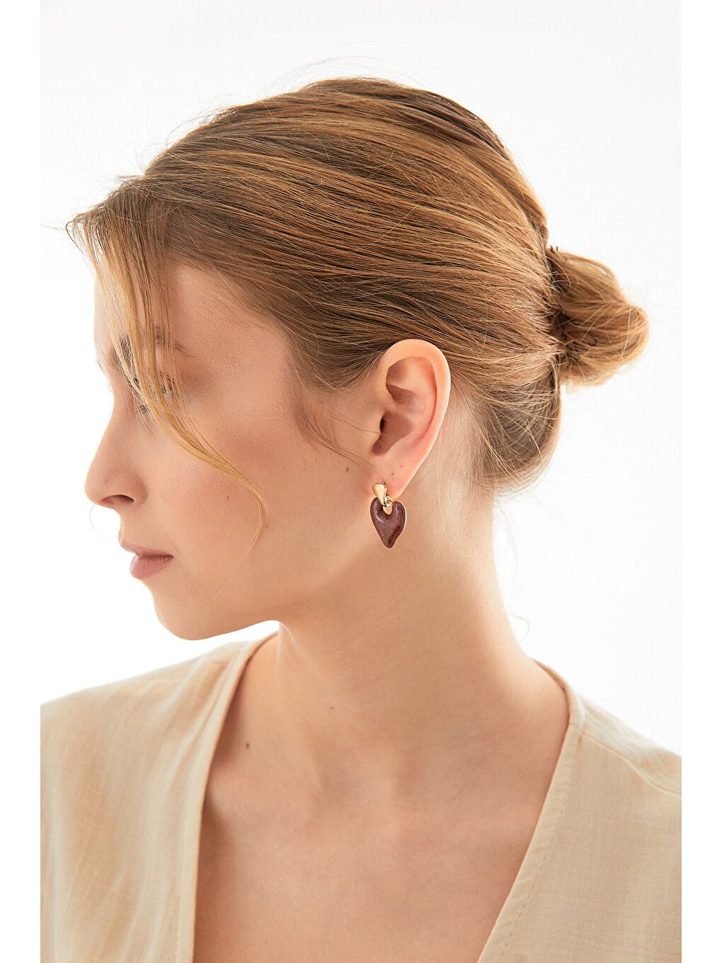 Bordo Sedefli Kalpli Küpe-1