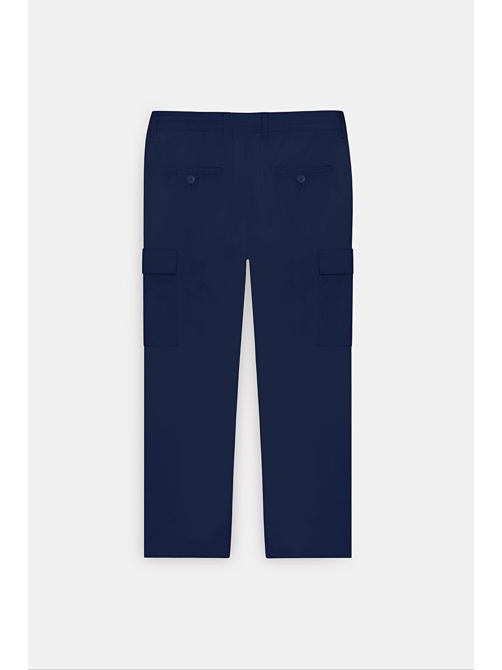 Erkek Lacivert Comfort Fit Rahat Kesim Pamuklu Esnek Yan Cepli Kargo Pantolon-9