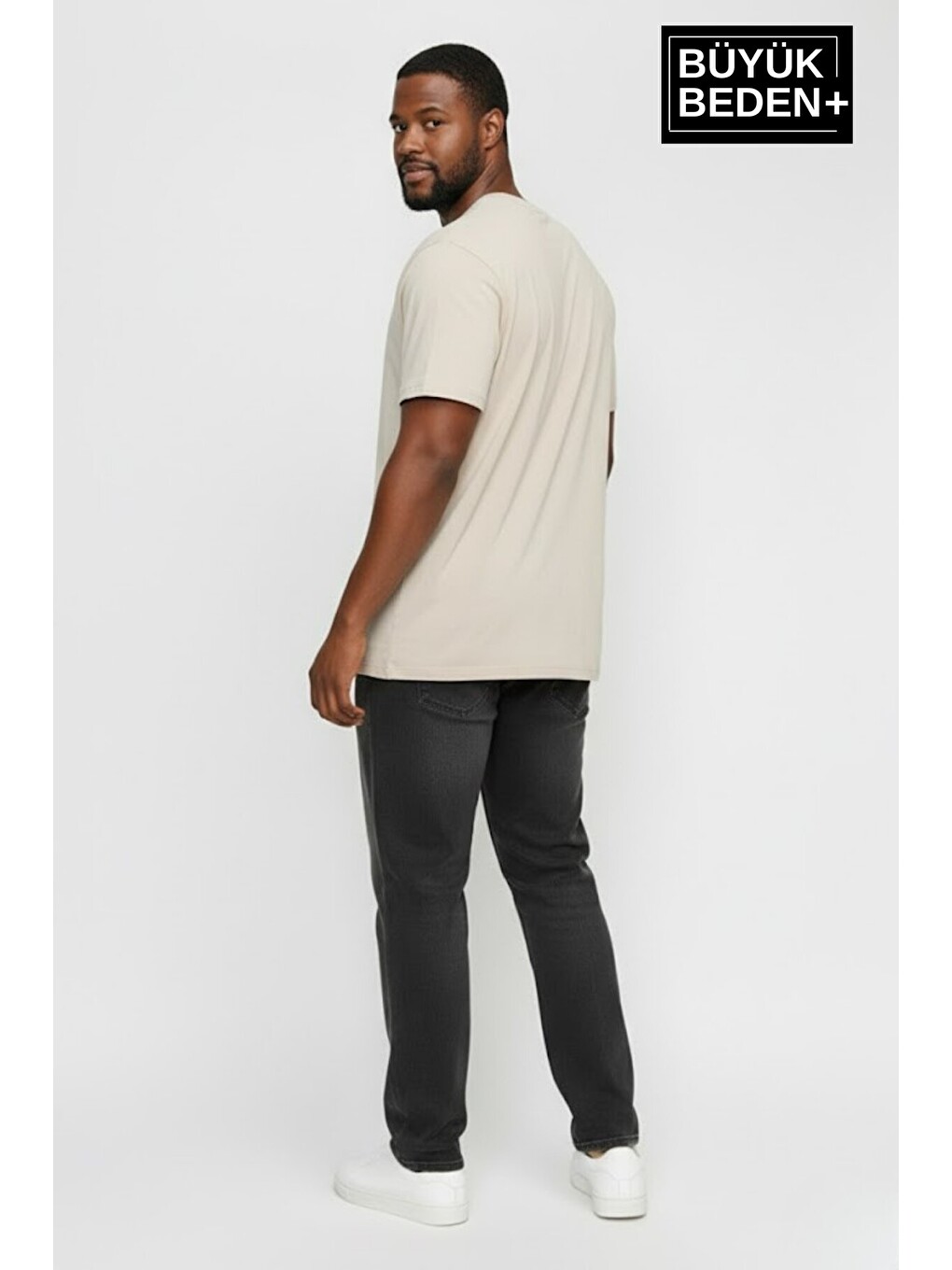 Bej Erkek Büyük Beden Willamsburg Brooklyn Baskılı 3xl-6xl Bisiklet Yaka Tshırt SPR26BTS510-16-2