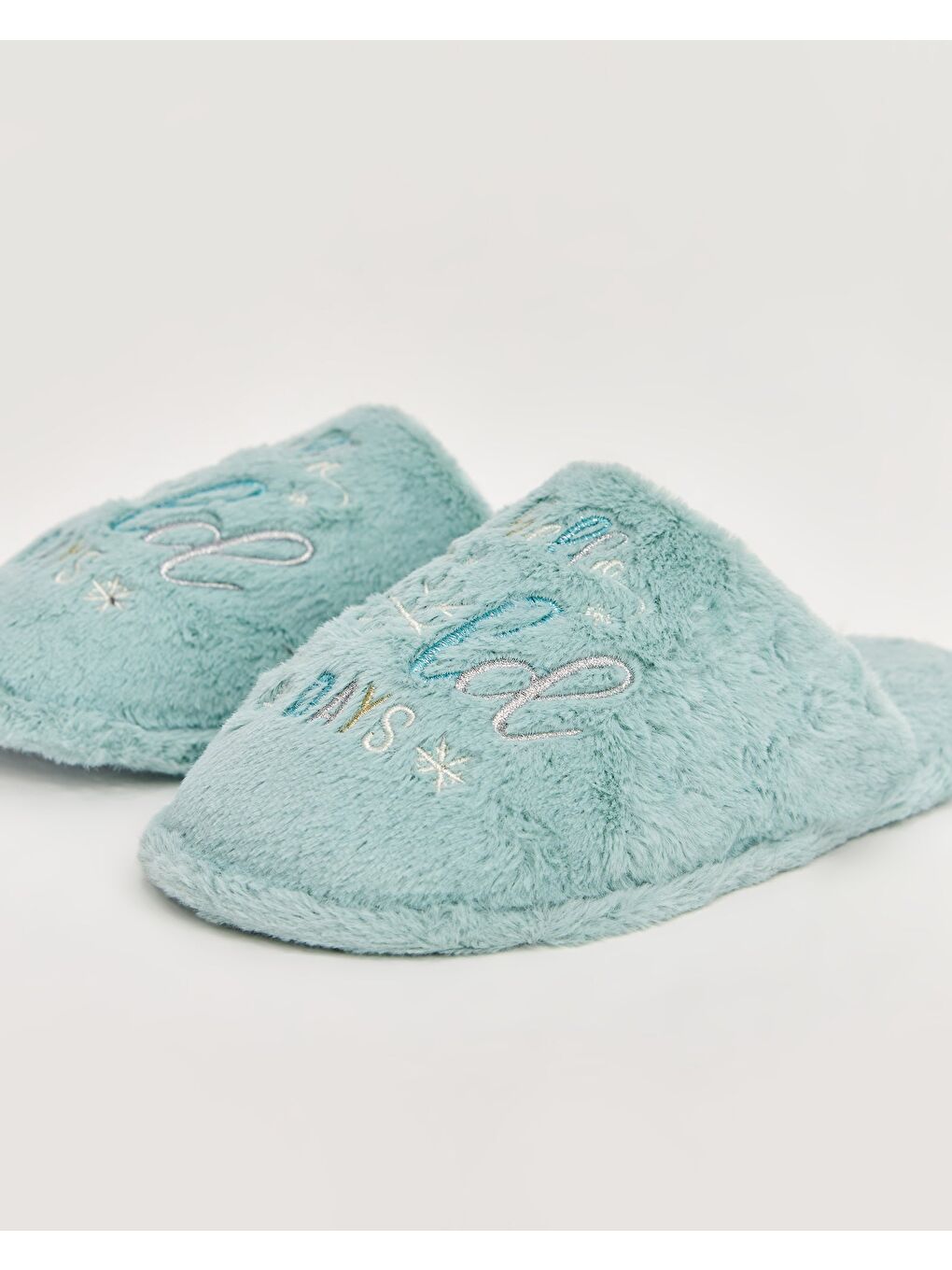 DAYS Nakışlı Mint Yeşil Kadın Ev Terliği-1