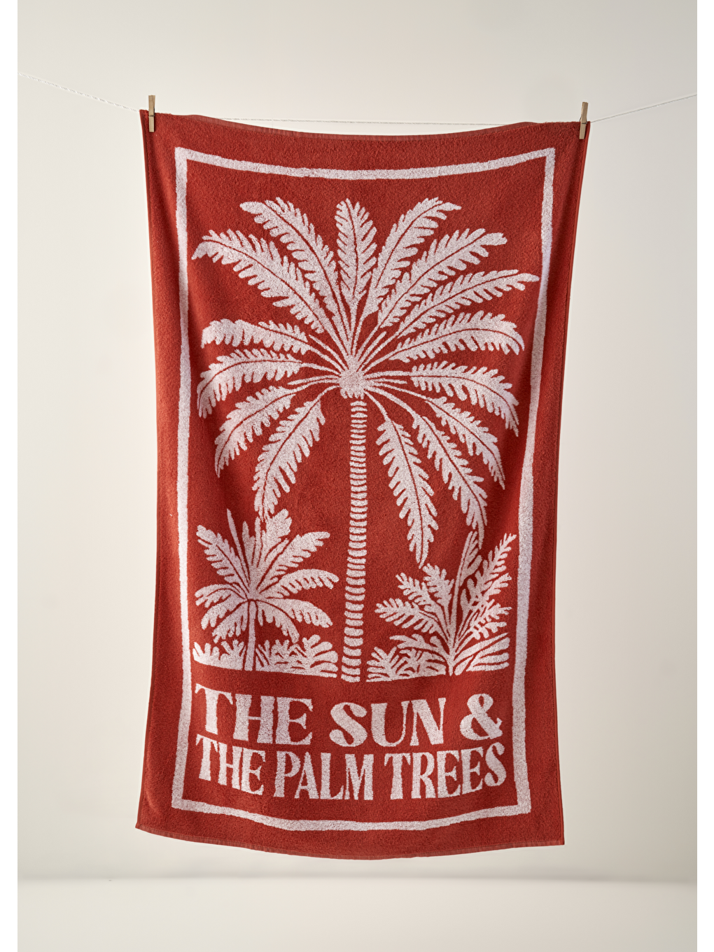 Kahverengi %100 Pamuk The Sun The Palm Plaj Havlusu Kiremit (90x150 Cm)