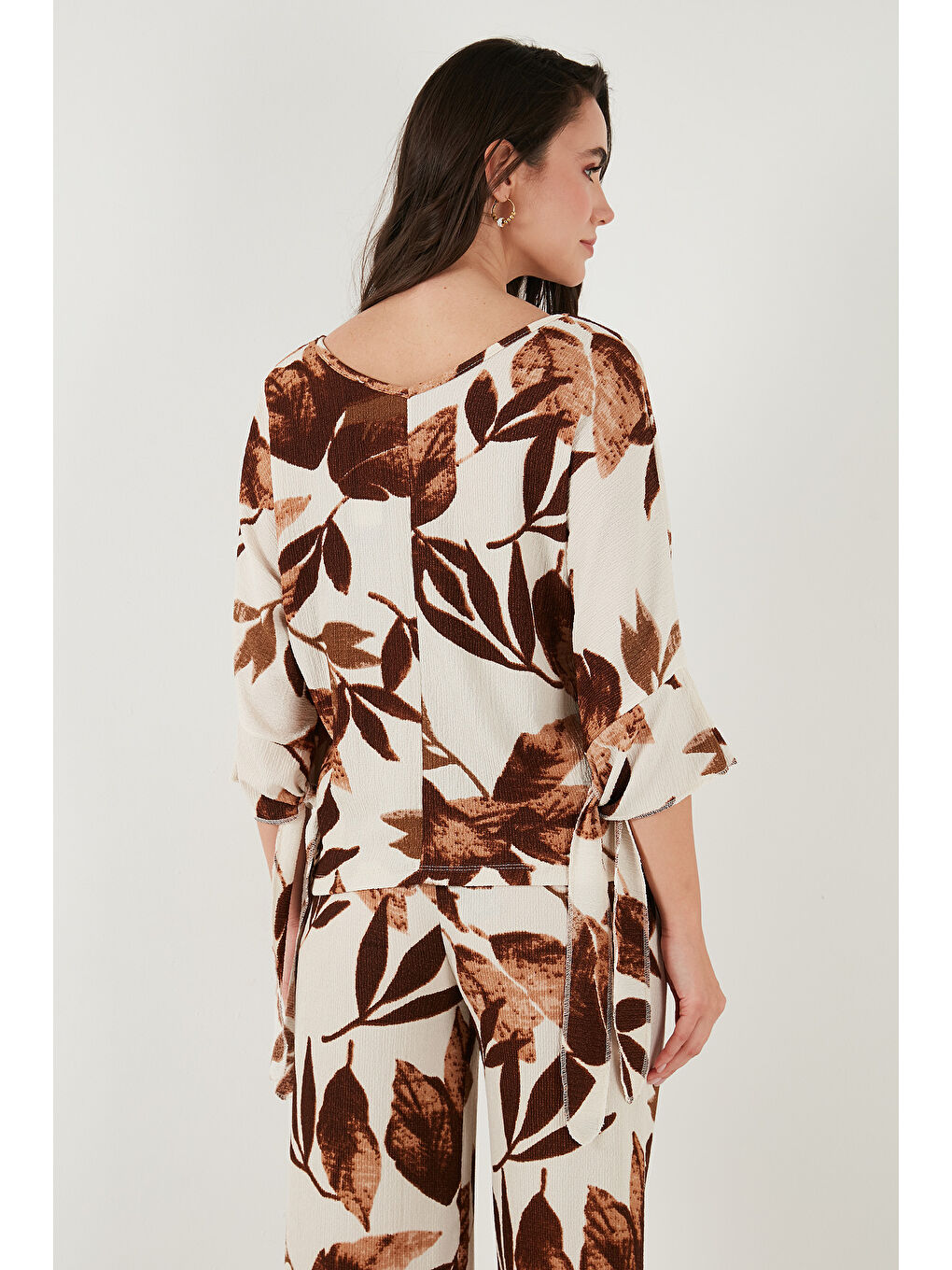 Sarı Desenli Regular Fit Truvakar Kol V Yaka Alt-Üst Kadın Takım 5865357-3