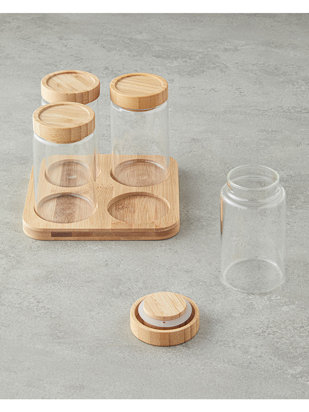 Bej Monetta Cam 5 Parça Baharatlık 400 ml Natural-1