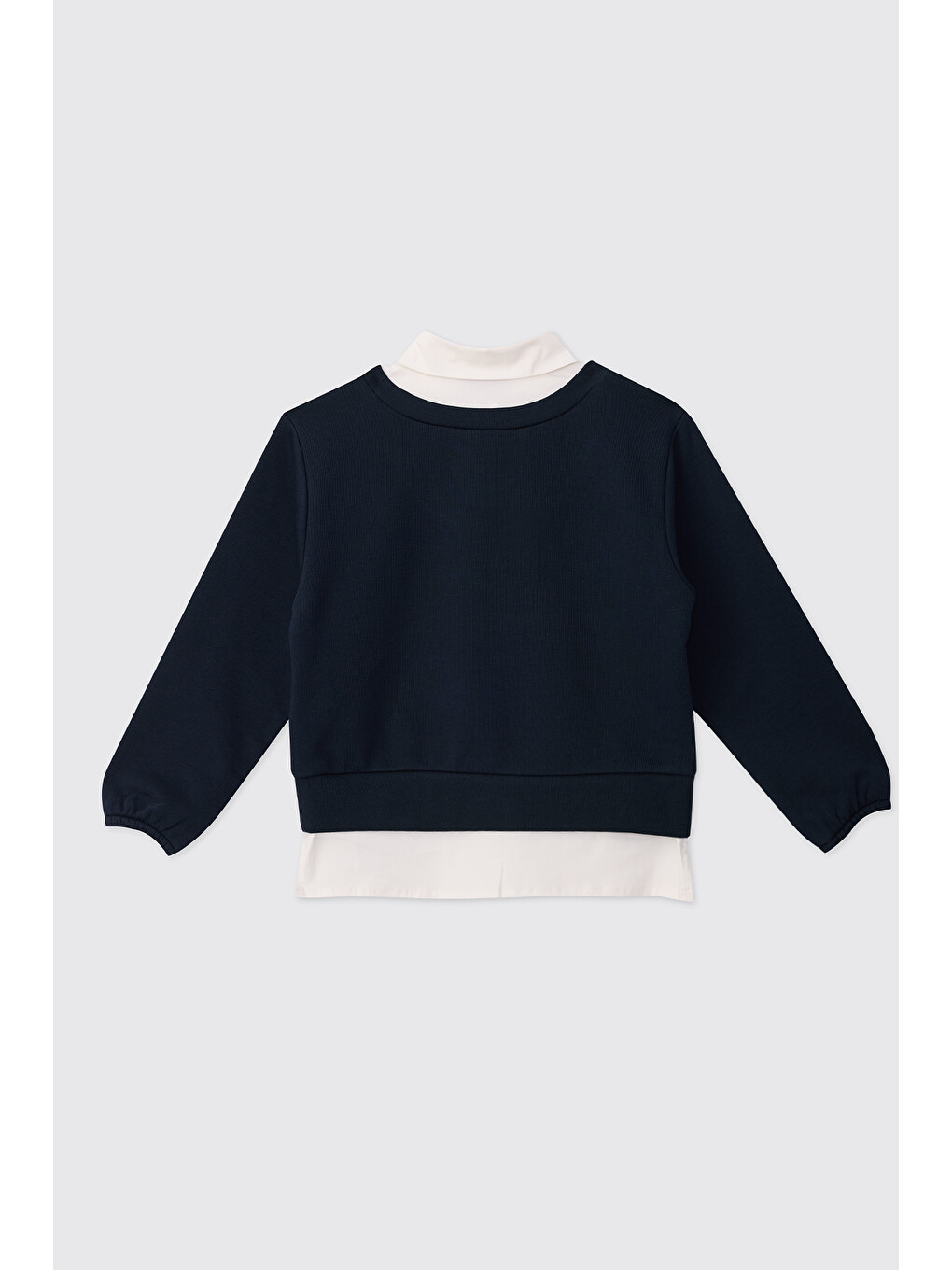Lacivert Kız Çocuk Yaka Detaylı Sweatshirt-2