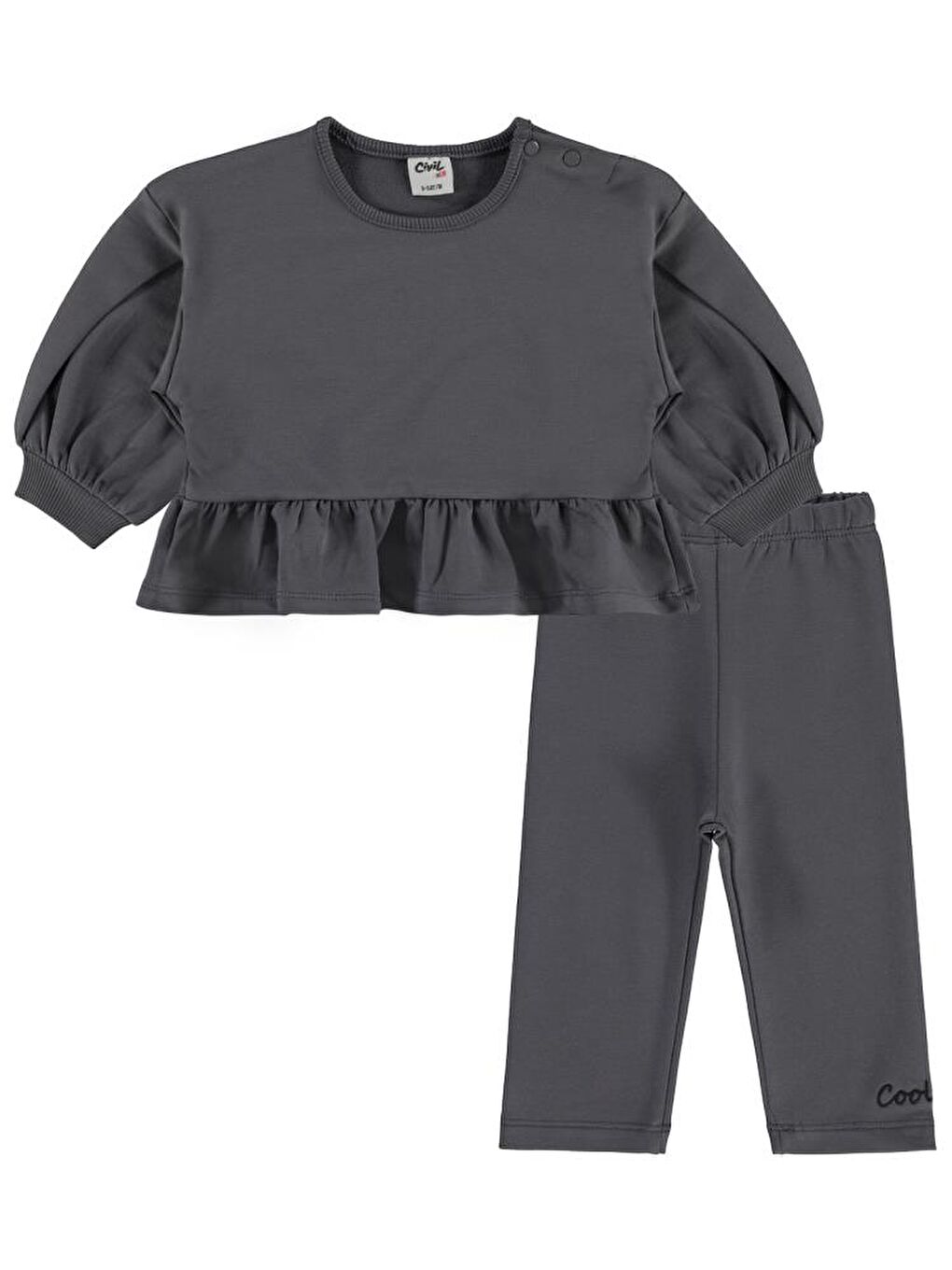 Baby Cool Girl Nakışlı 6-18 Ay Takım - Gri18-24 Ay