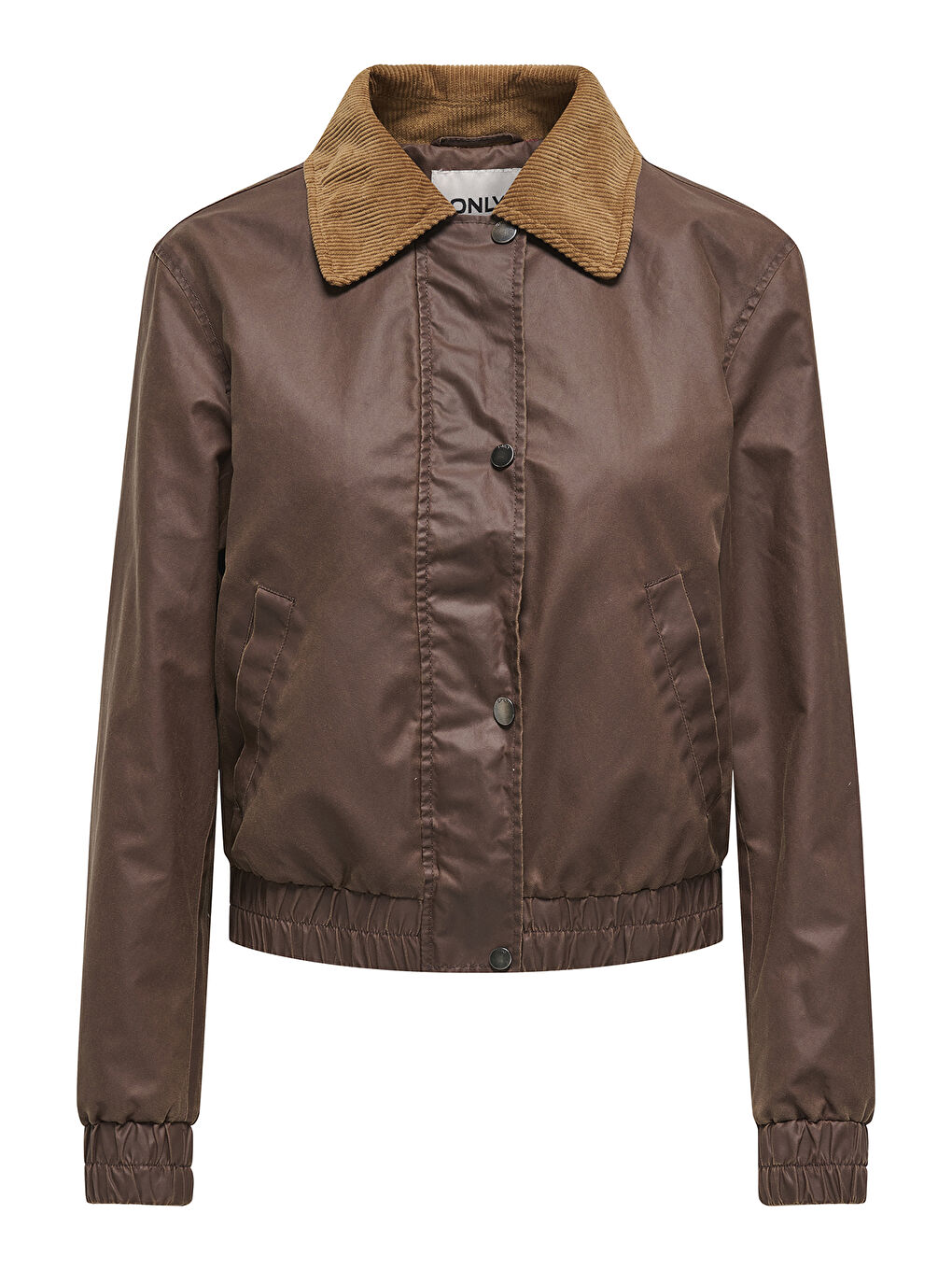 Kahverengi Onlmountain Regular Fit Kadife Detaylı Gömlek Yaka Kısa Mont 15335923-1