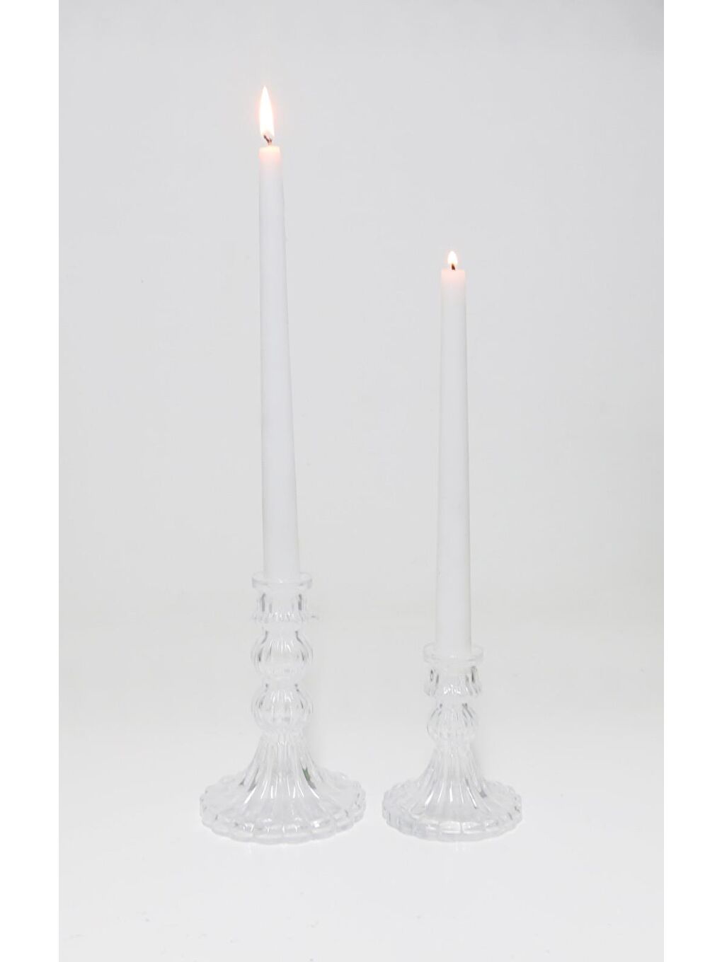 Mavi 2li Kristal Cam Şamdan Mumluk ve Mum Seti-MAVİ-7