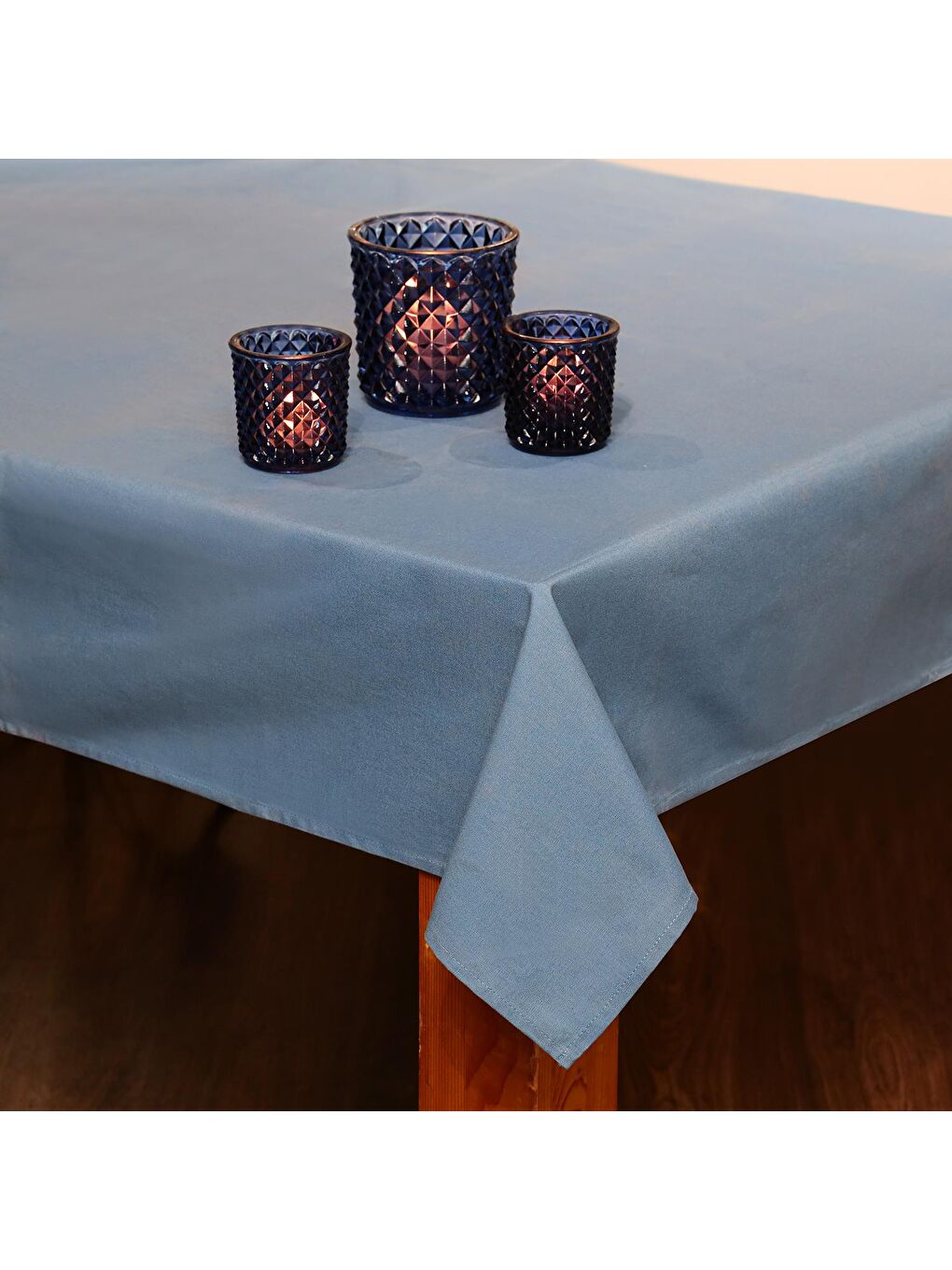 Mavi Pamuklu Masa Örtüsü (140x180)-1