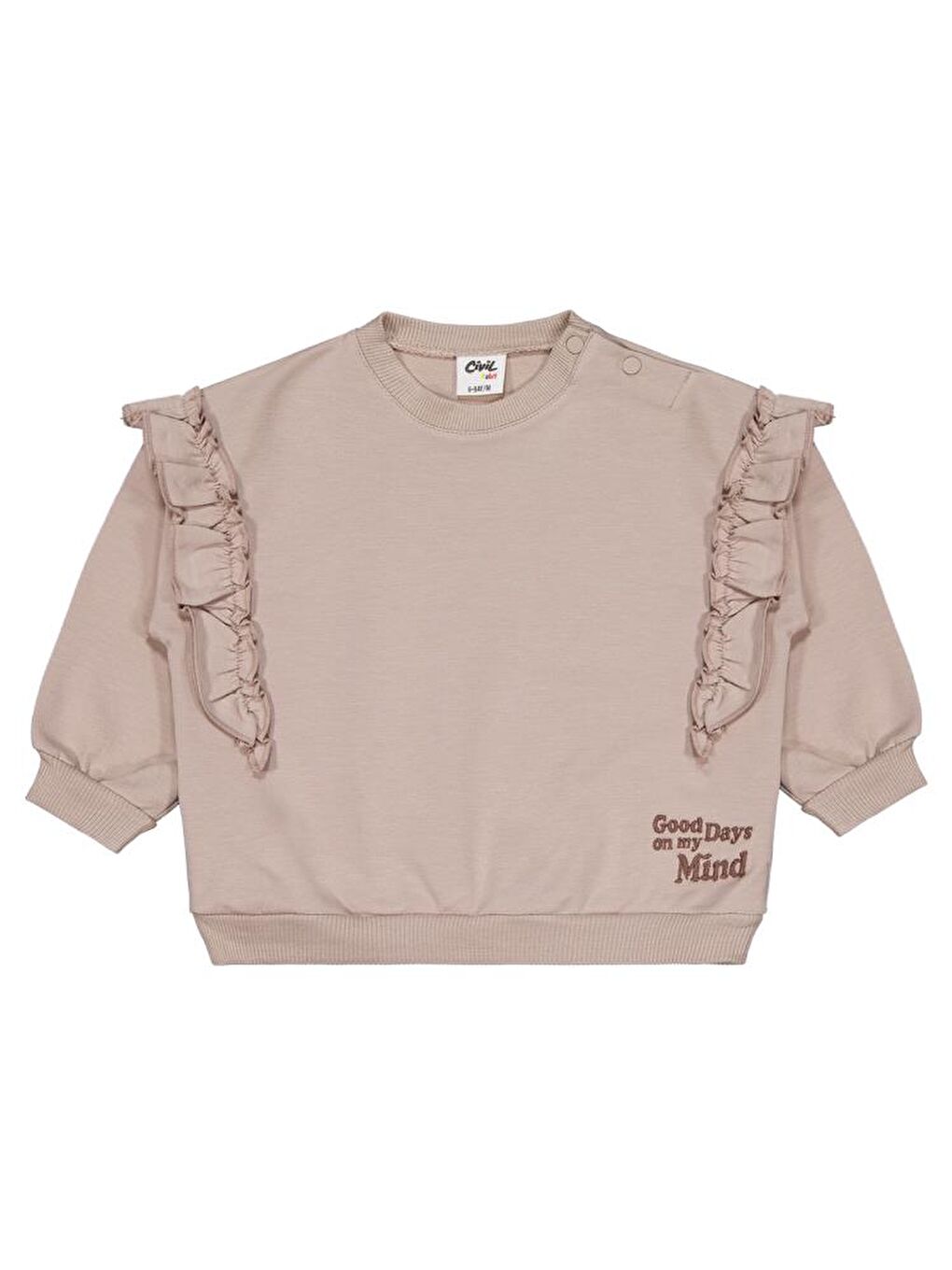 Bej Baby Good Days Nakışlı 6-18 Ay Takım-1