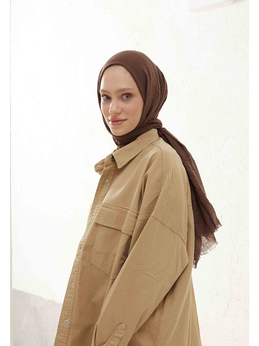 Kahverengi Bürümcük Şal Çikolata Kahve-1