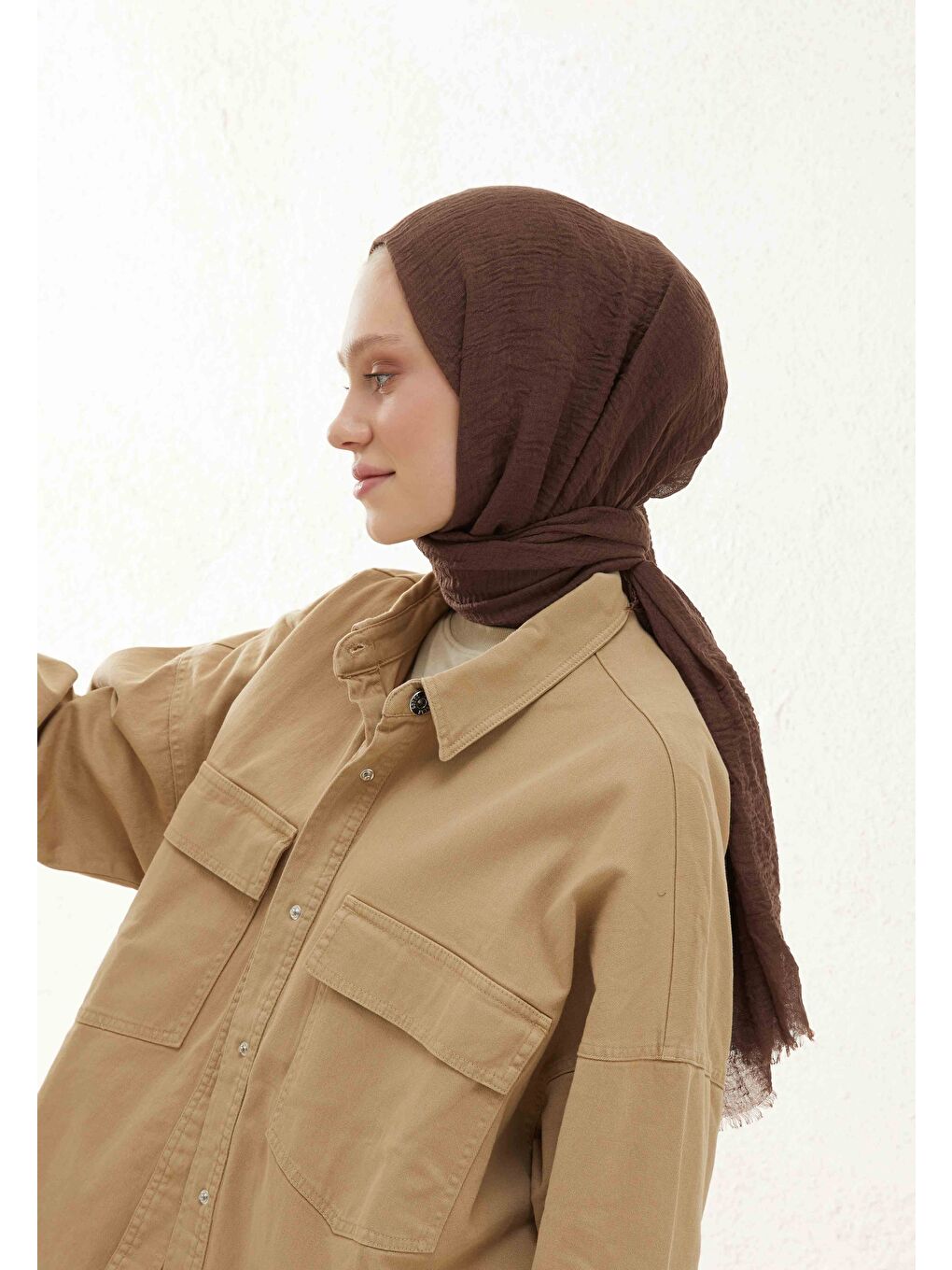 Kahverengi Bürümcük Şal Çikolata Kahve-3