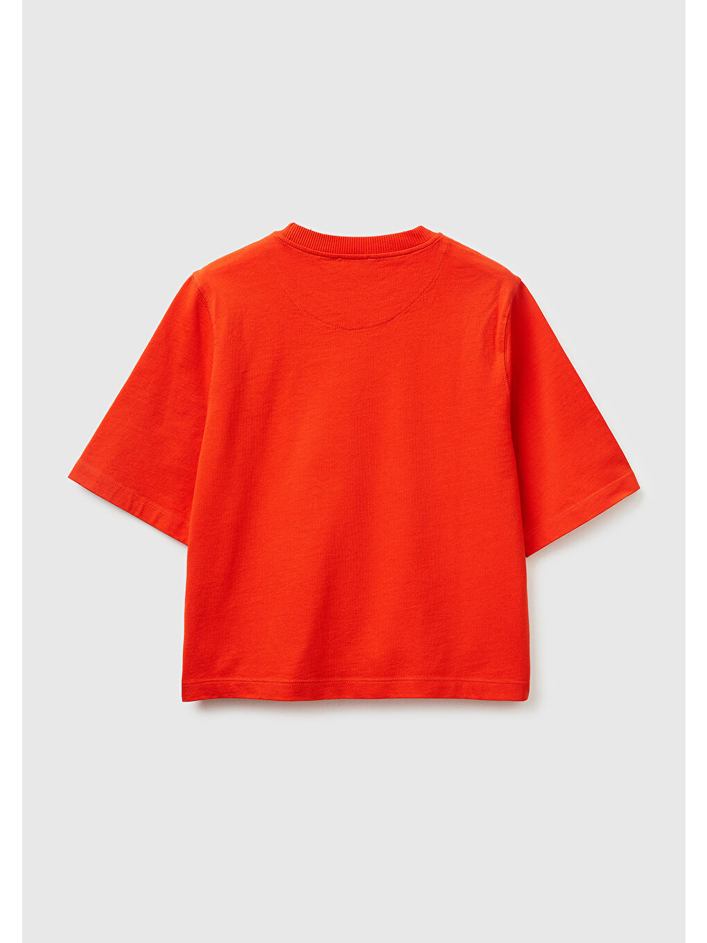 Kadın Kırmızı %100 Pamuk Boxy Fit T-Shirt-1