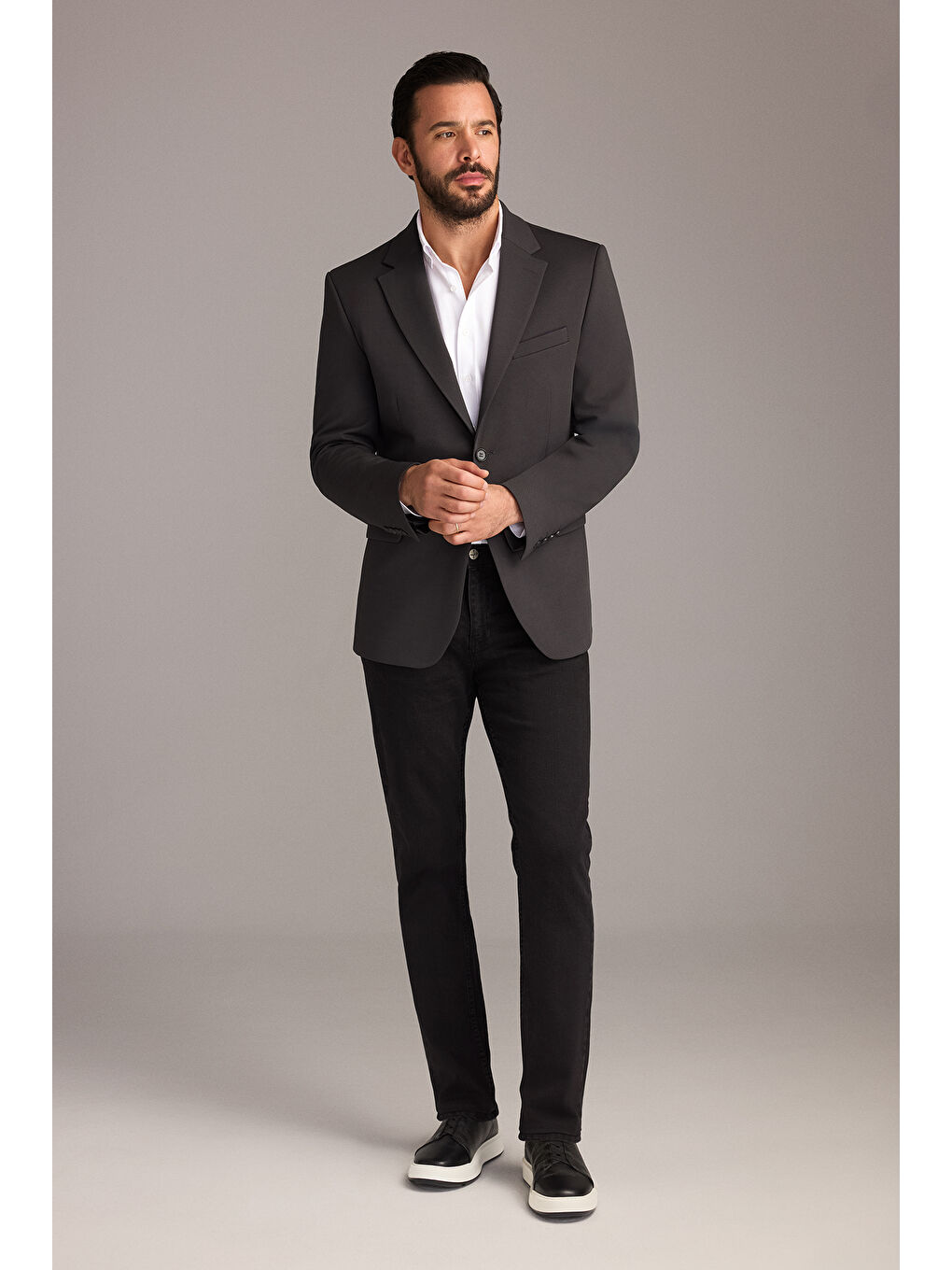 Siyah Slim Fit Dar Kesim Elastanlı Denim Pantolon