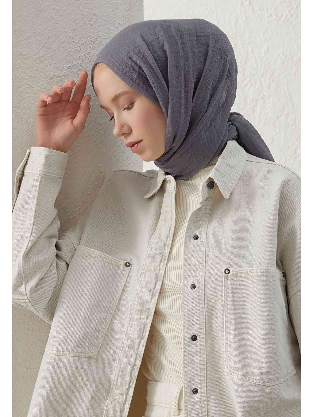 Gri Bürümcük Şal Koyu Grı-2