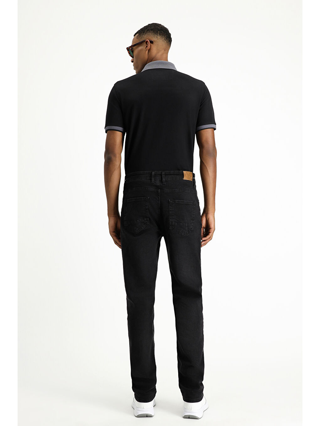 Siyah Slim Fit Dar Kesim Elastanlı Denim Pantolon-4